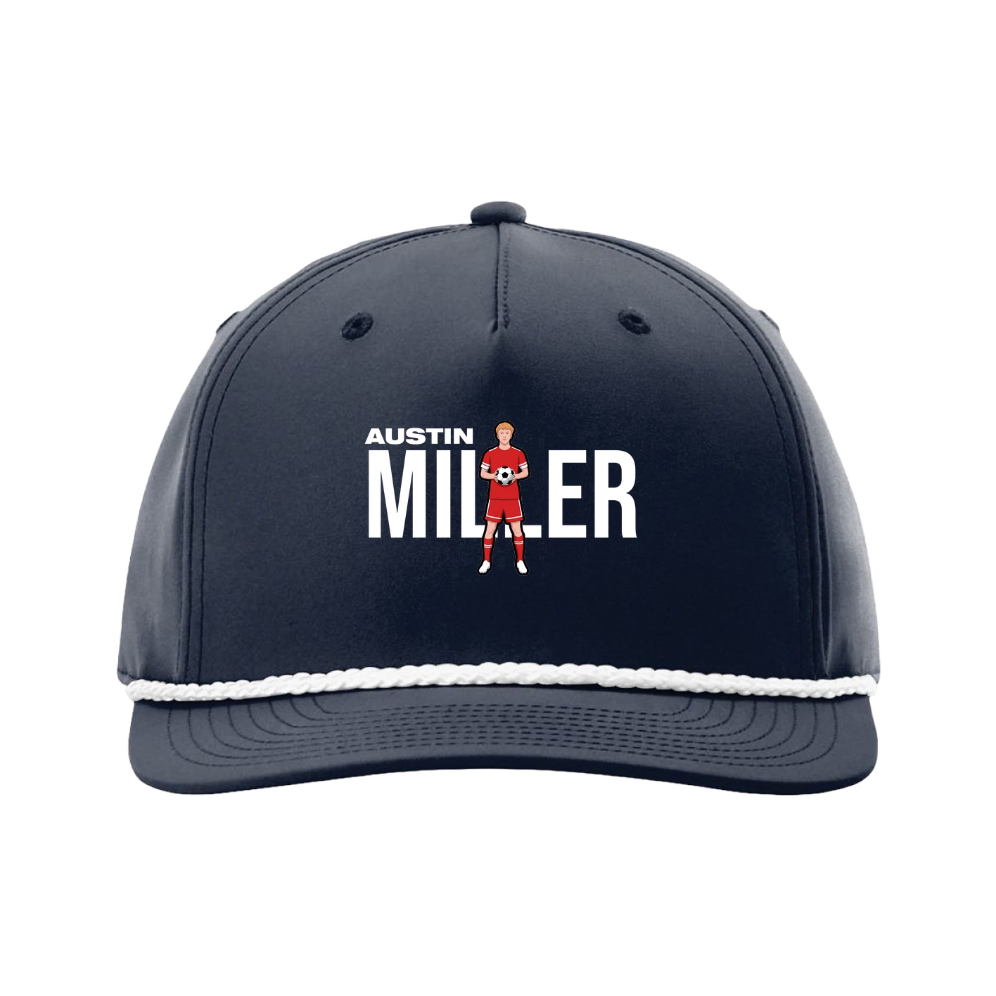 Five-Panel Classic Rope Cap — Player Name in Navy