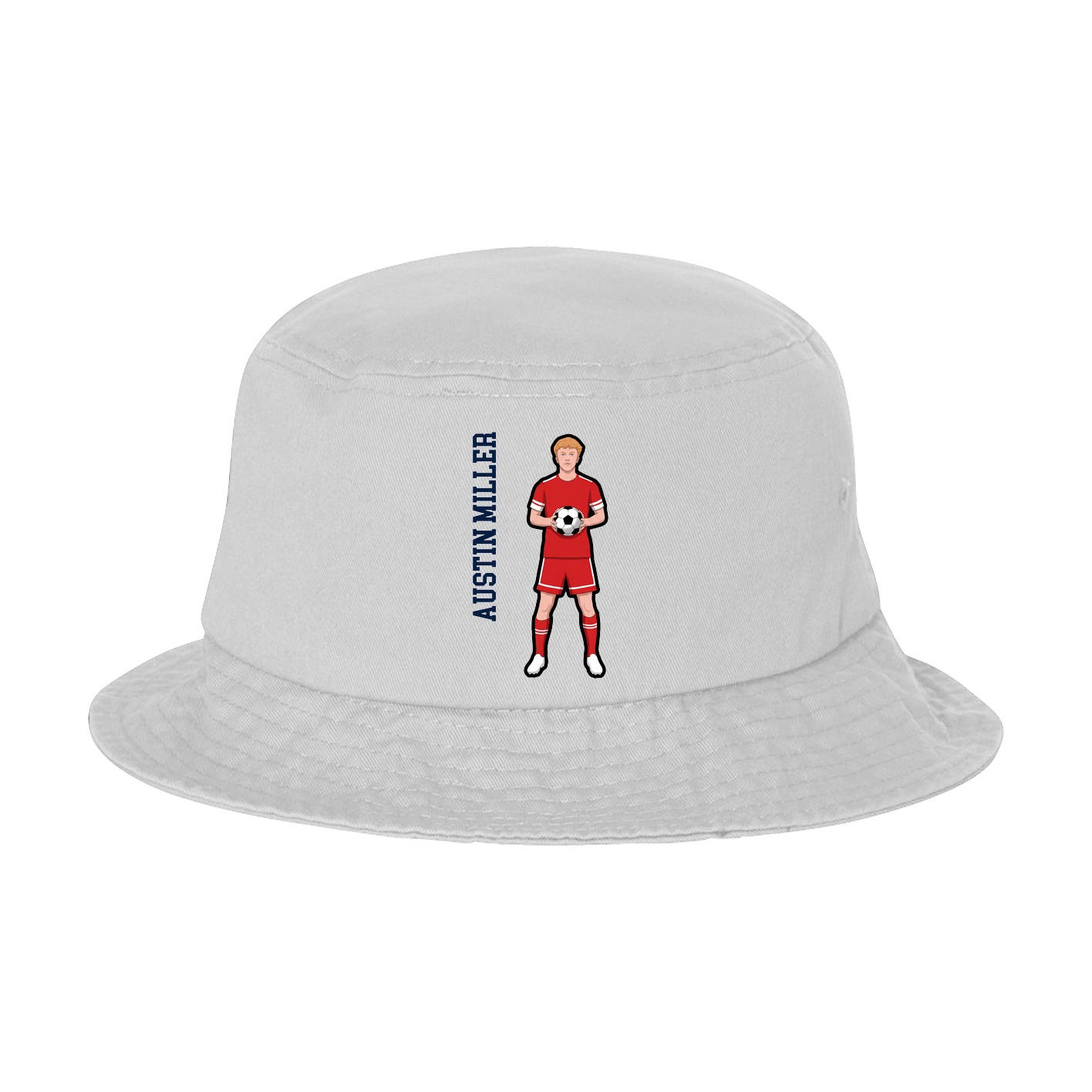 Bucket Cap — Name Vertical in White