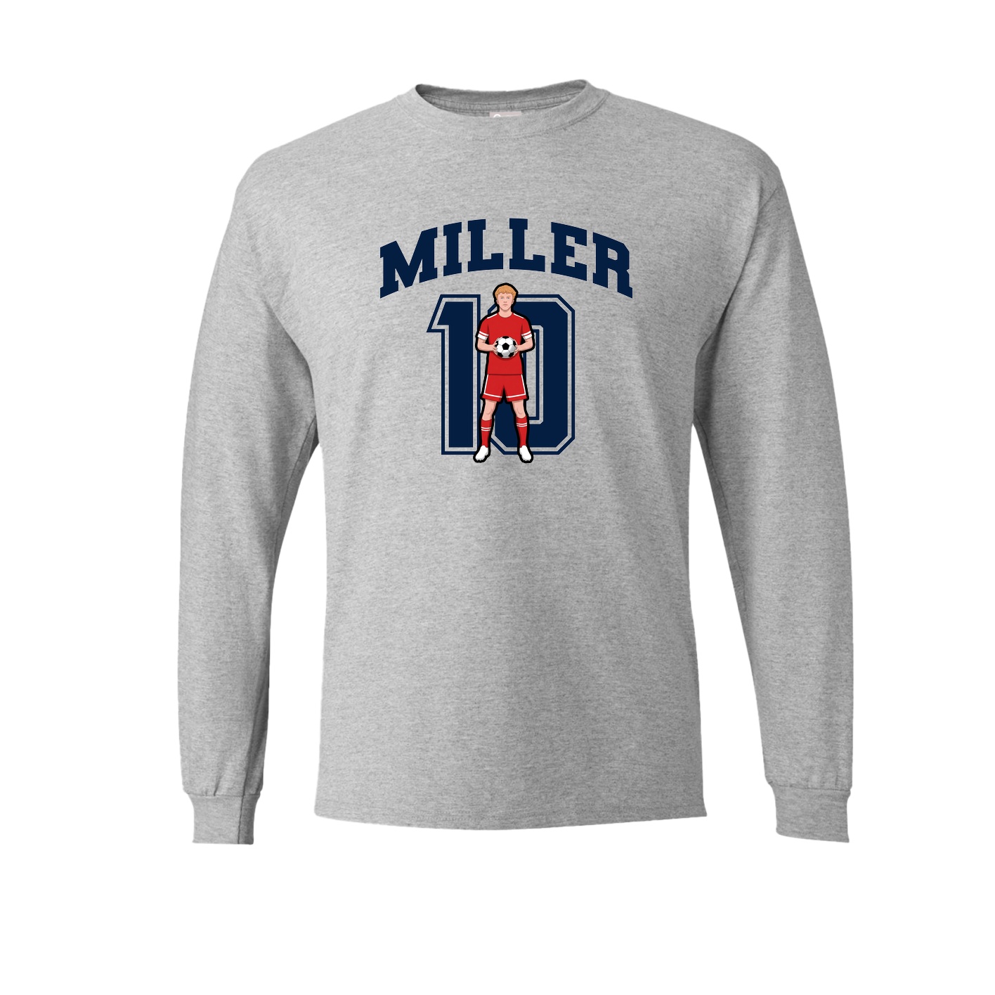 Long Sleeve Tee — Number in Grey
