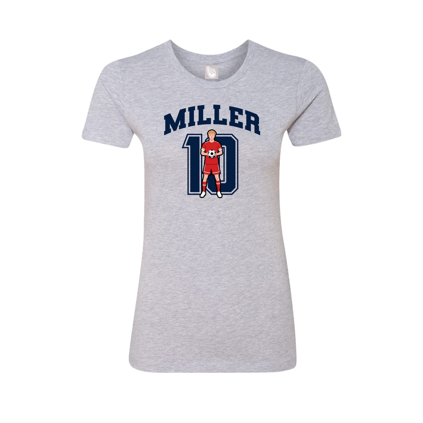 Fitted Women's Tee — Number in Grey