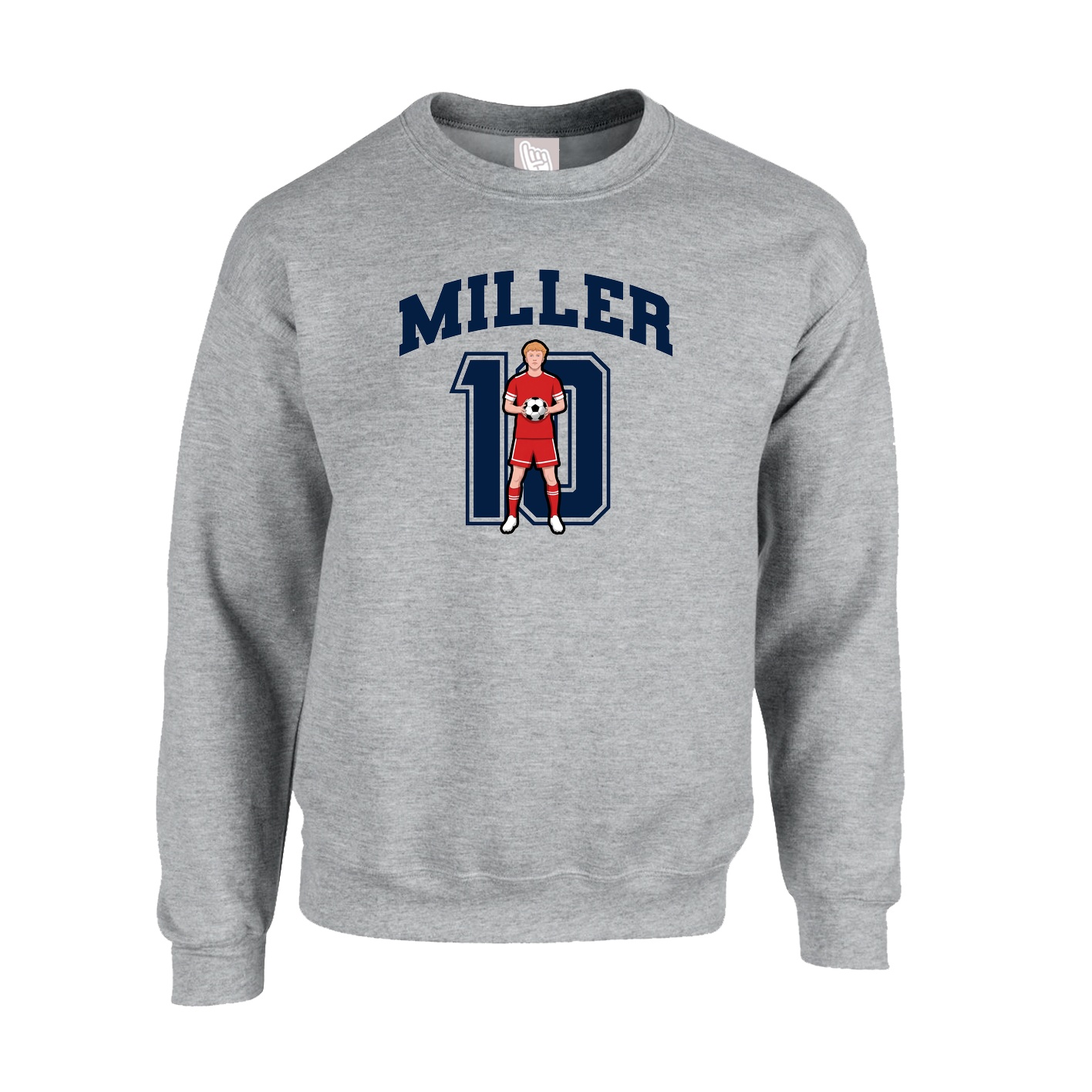 Fleece Crew — Number in Grey