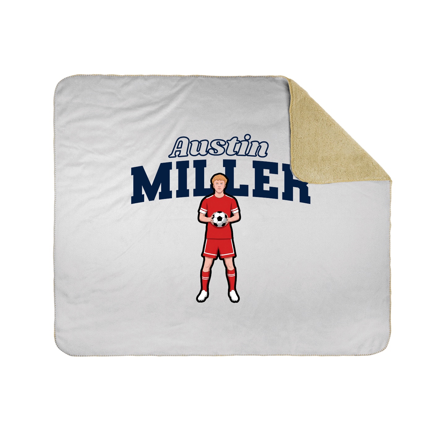 Throw Blanket — Name Arch in White