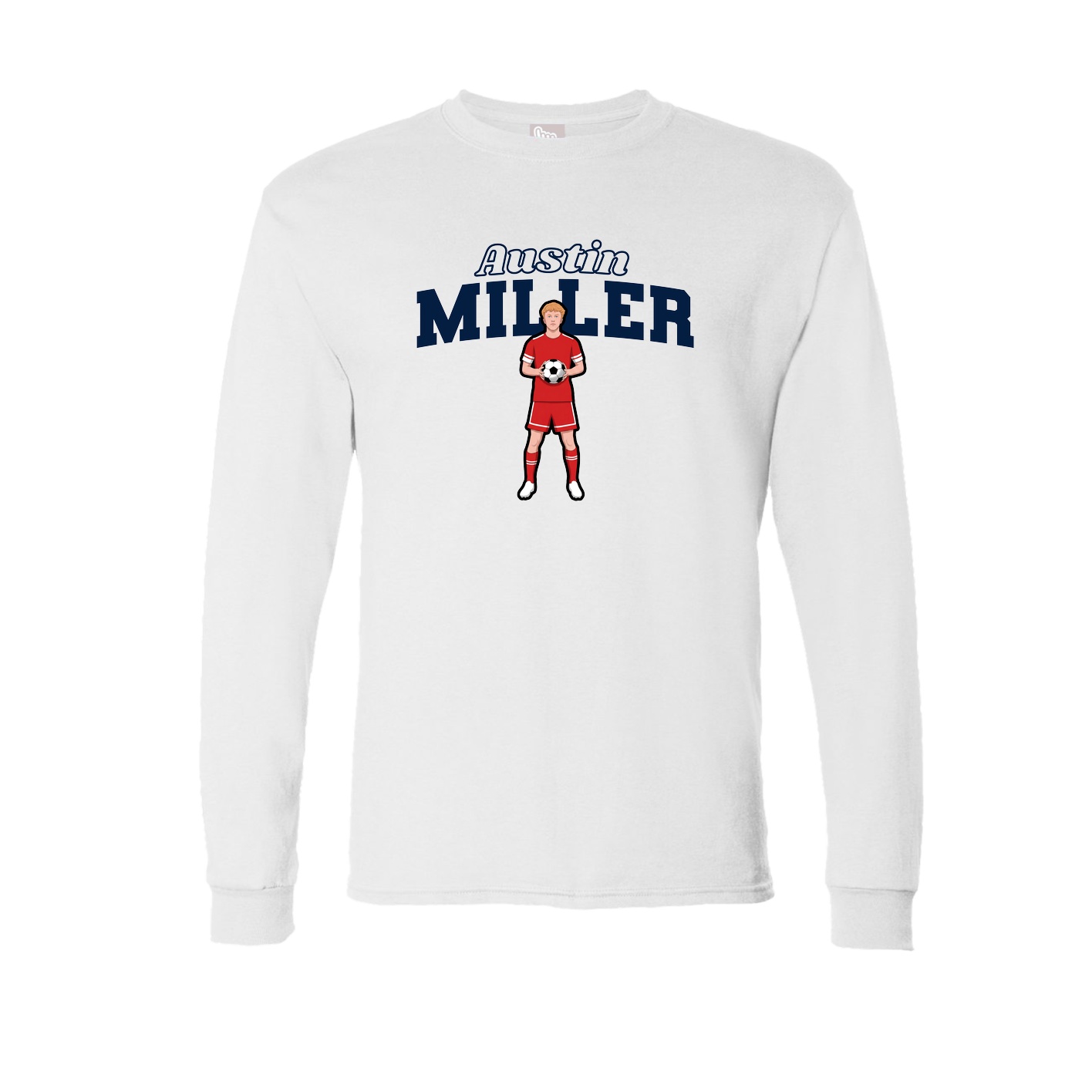 Long Sleeve Tee — Name Arch in White