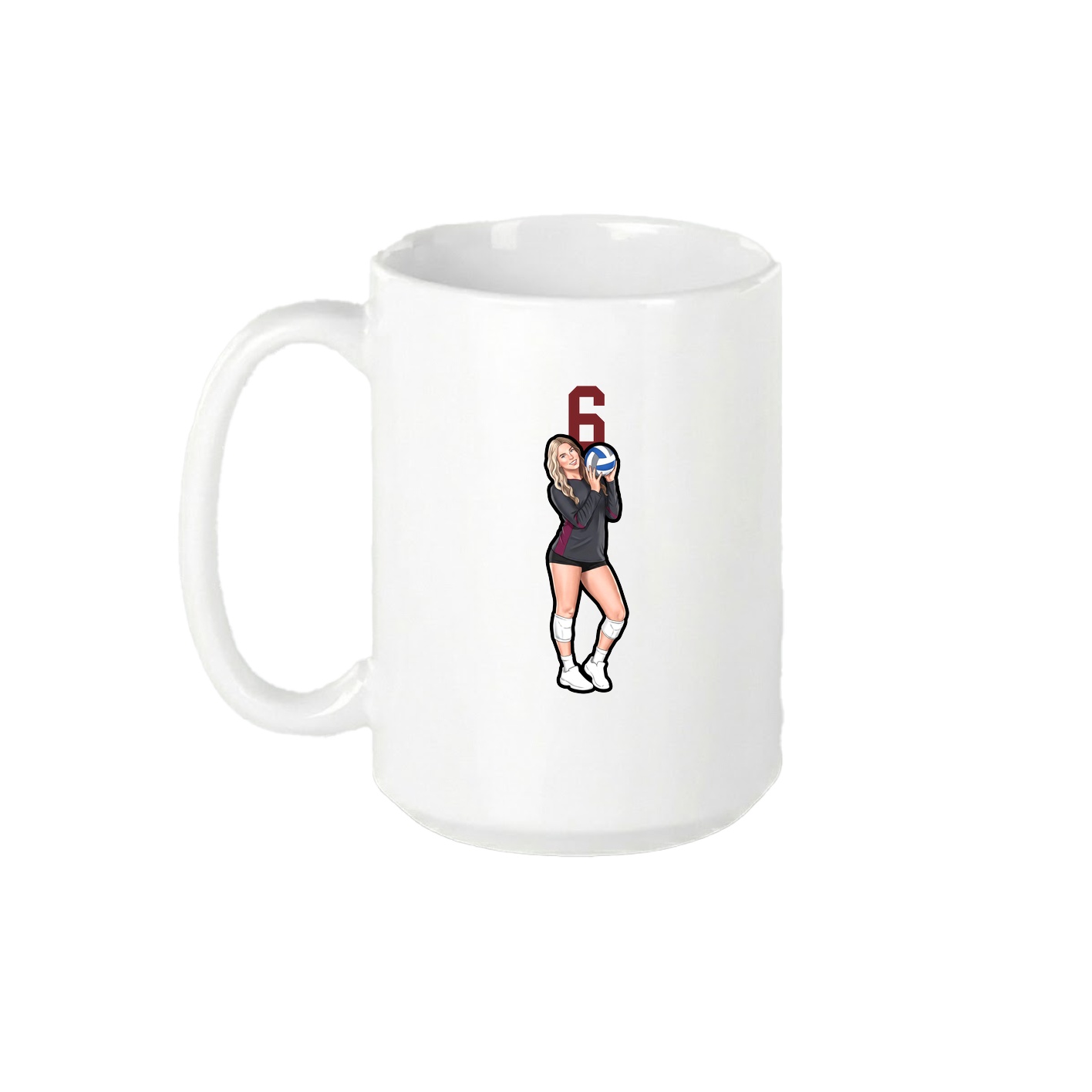 15oz Coffee Mug — Number Top in White