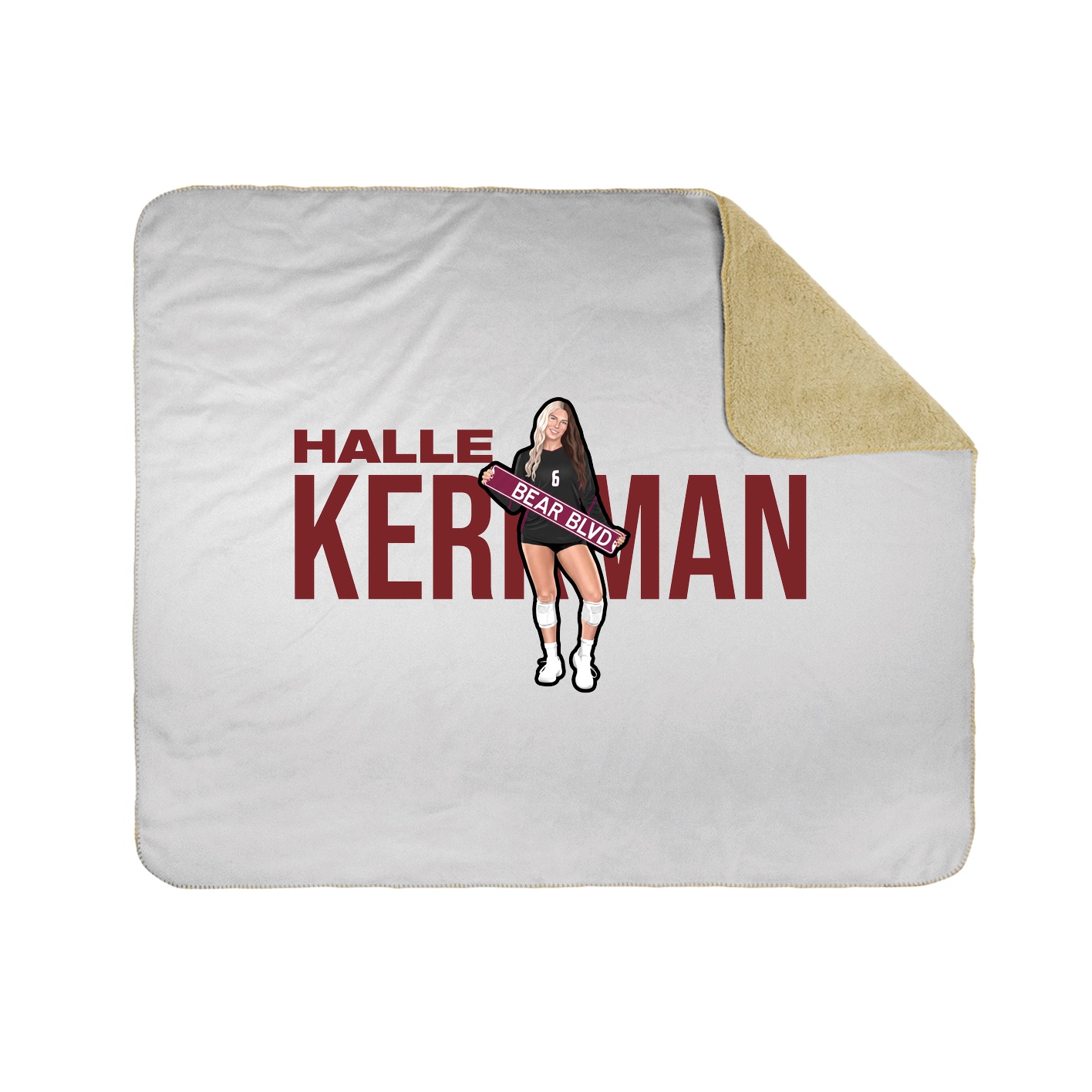 Throw Blanket — Player Name in White