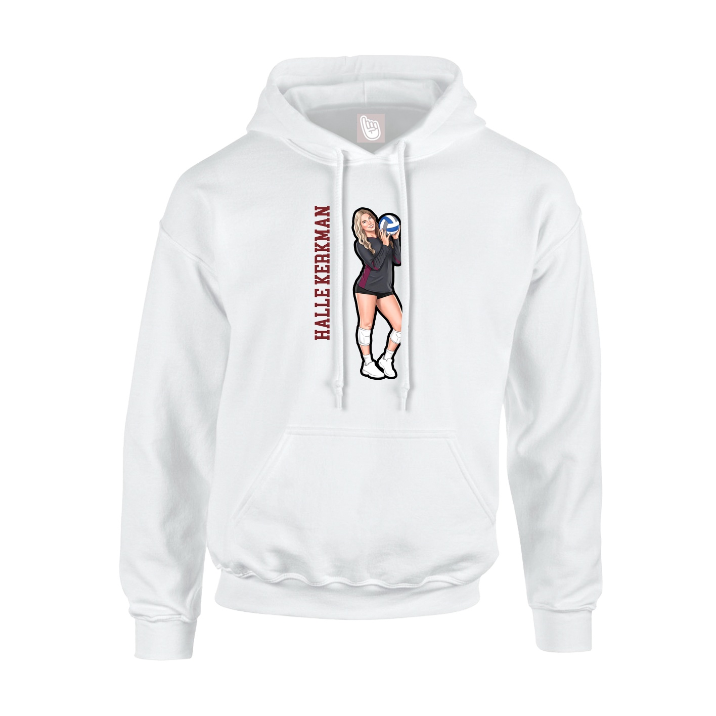 Hoodie — Name Vertical in White