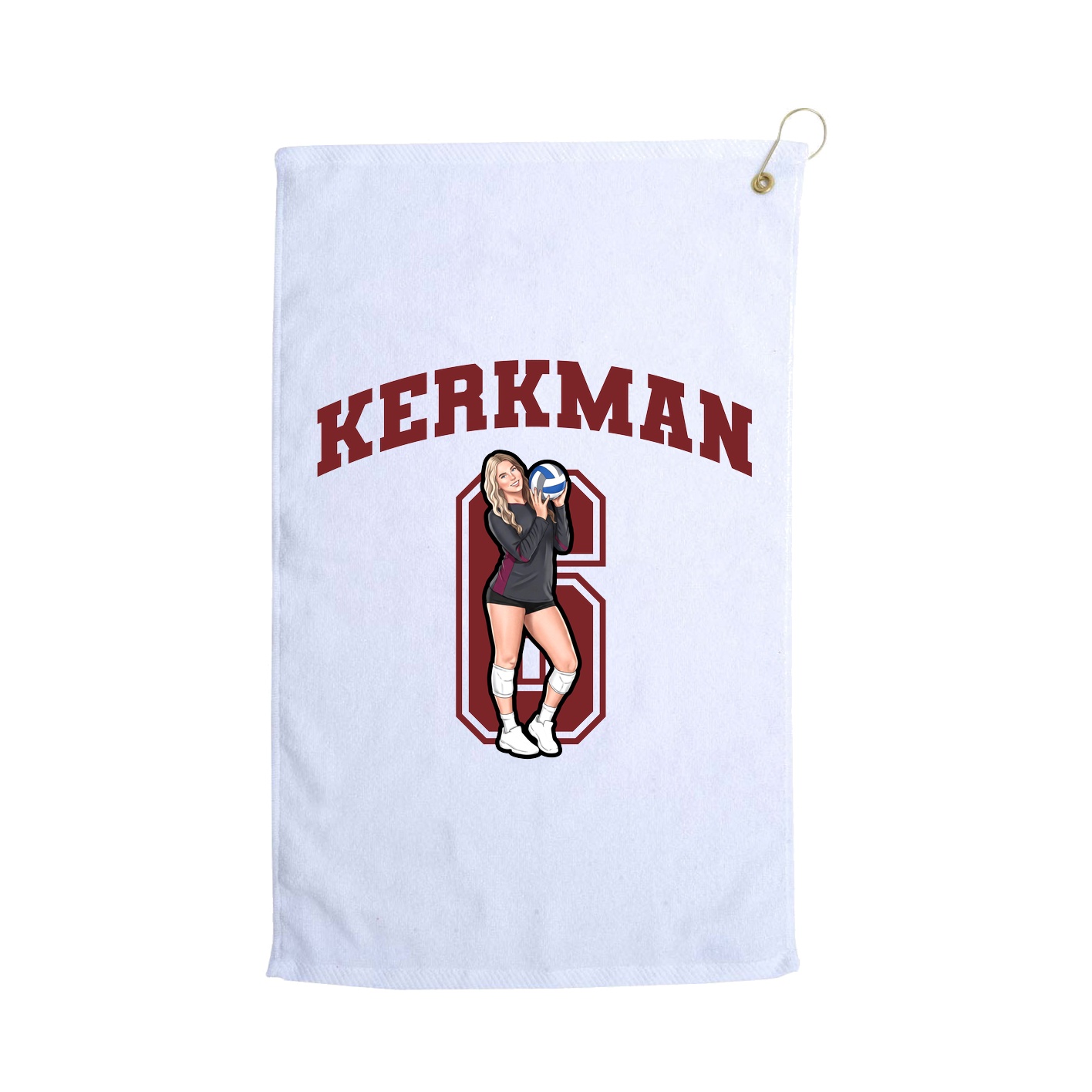 Golf Towel — Number in White