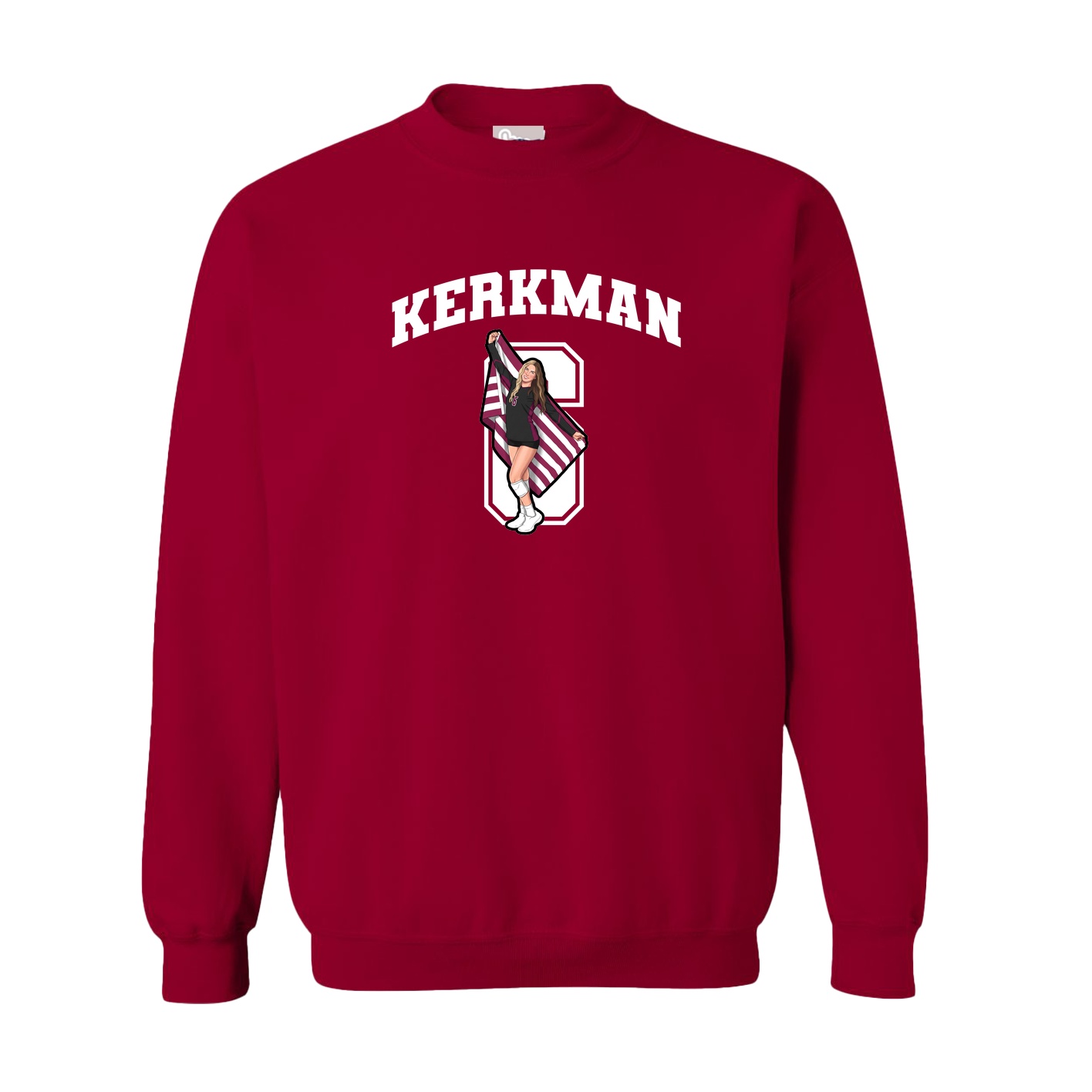 Fleece Crew — Number in Cardinal