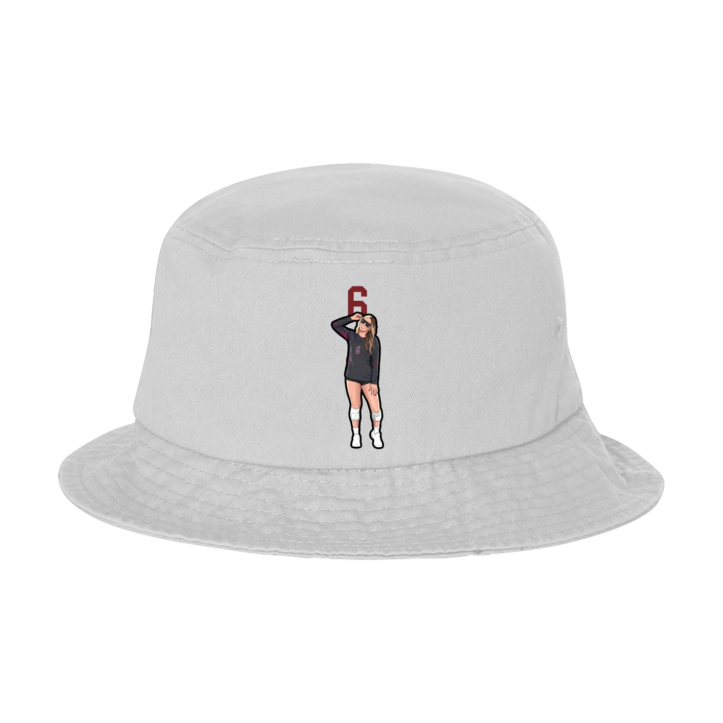 Bucket Cap — Number Top in White