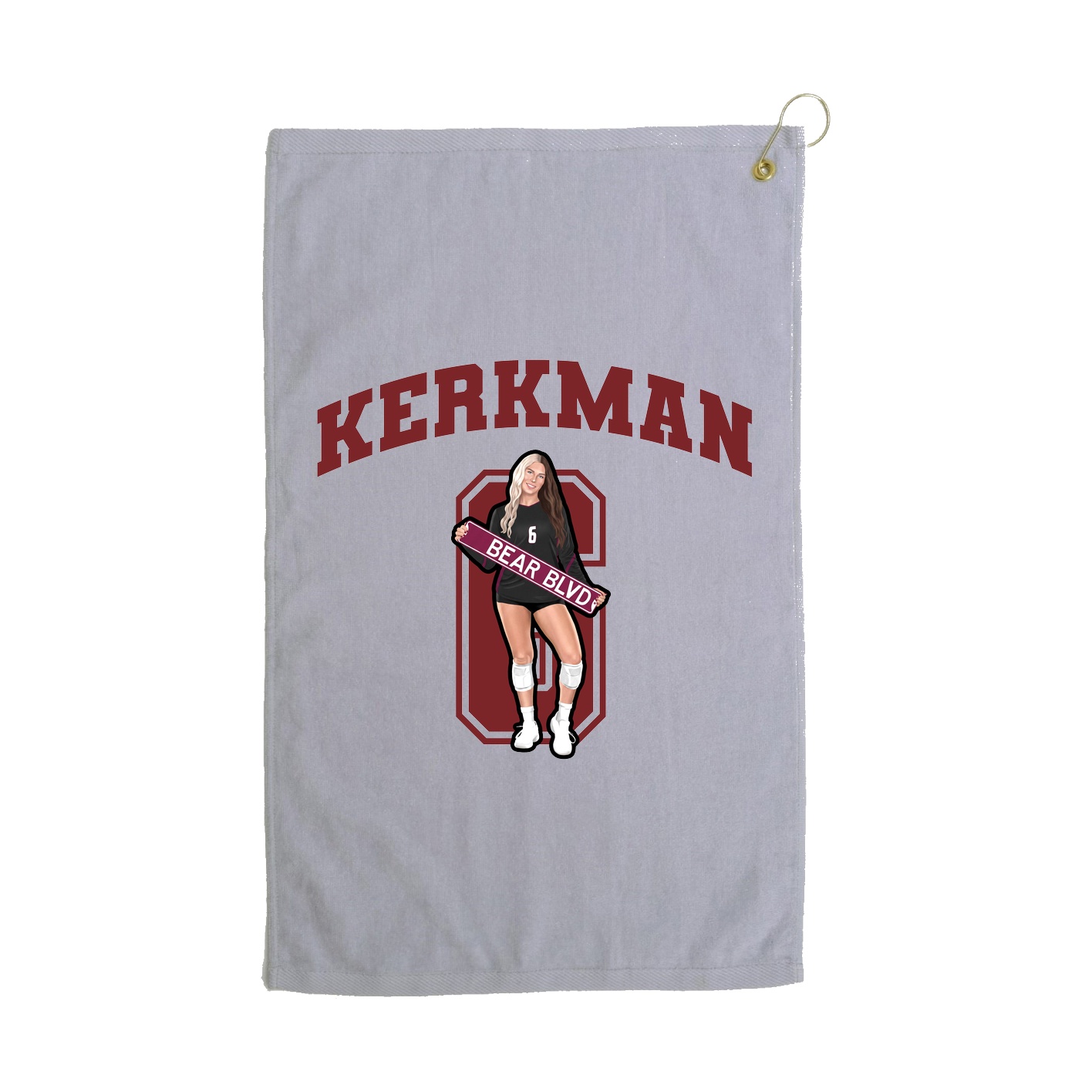 Golf Towel — Number in Grey