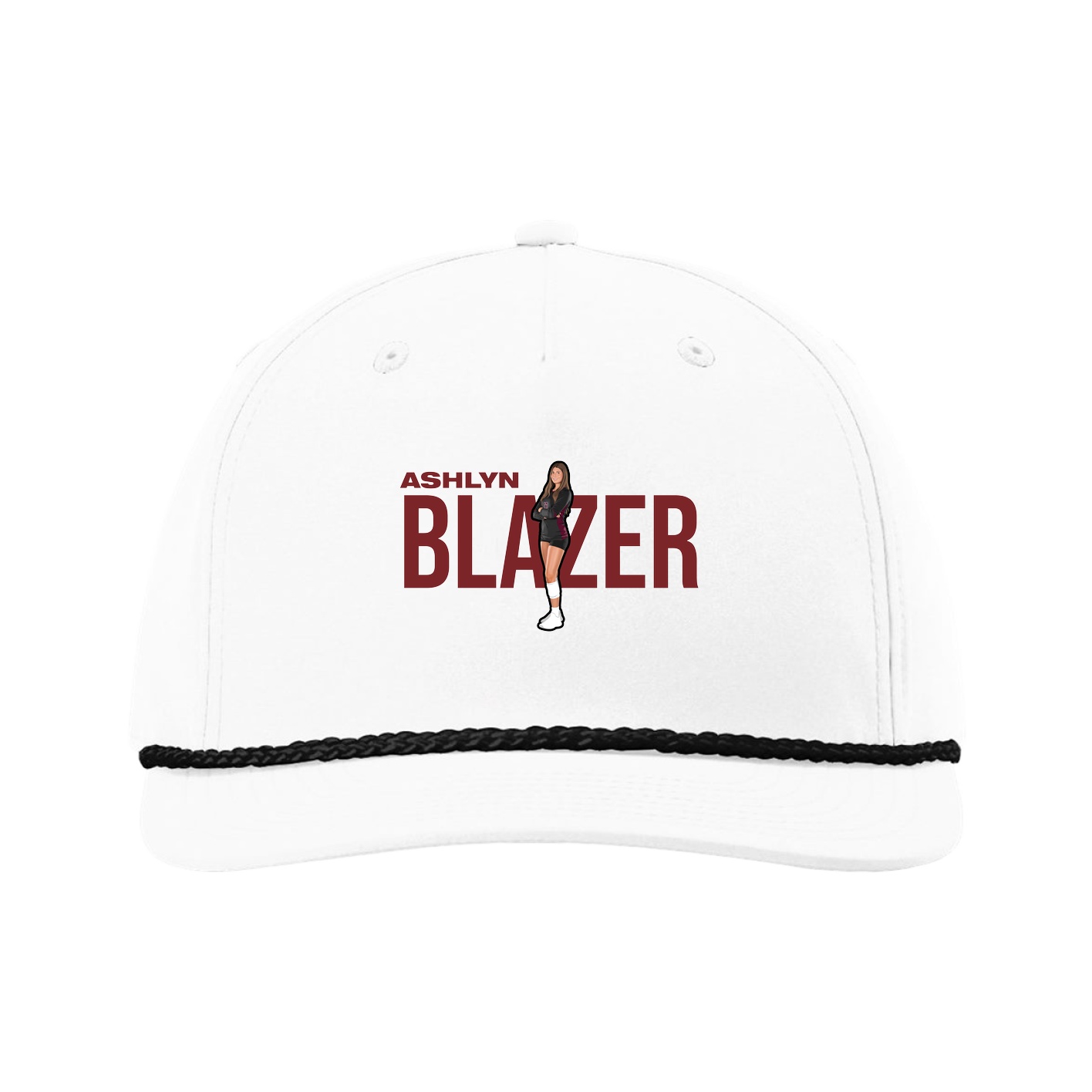 Five-Panel Classic Rope Cap — Player Name in White