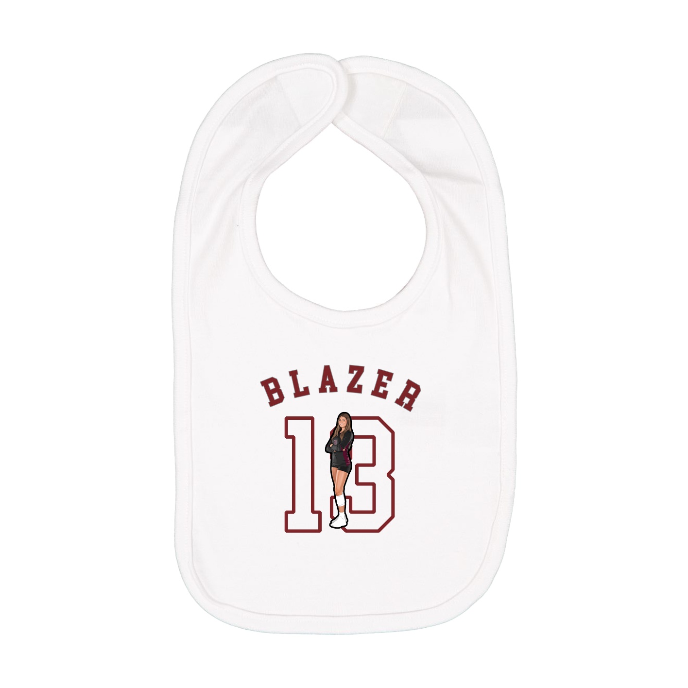 Infant Bib — Shirsey Arch in White
