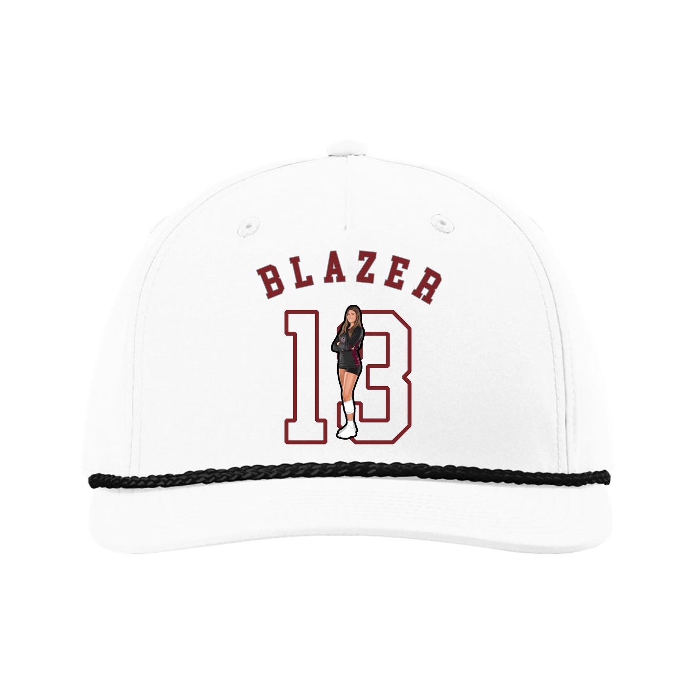 Five-Panel Classic Rope Cap — Shirsey Arch in White