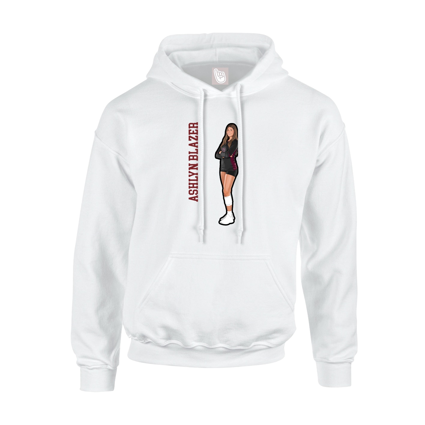Hoodie — Name Vertical in White