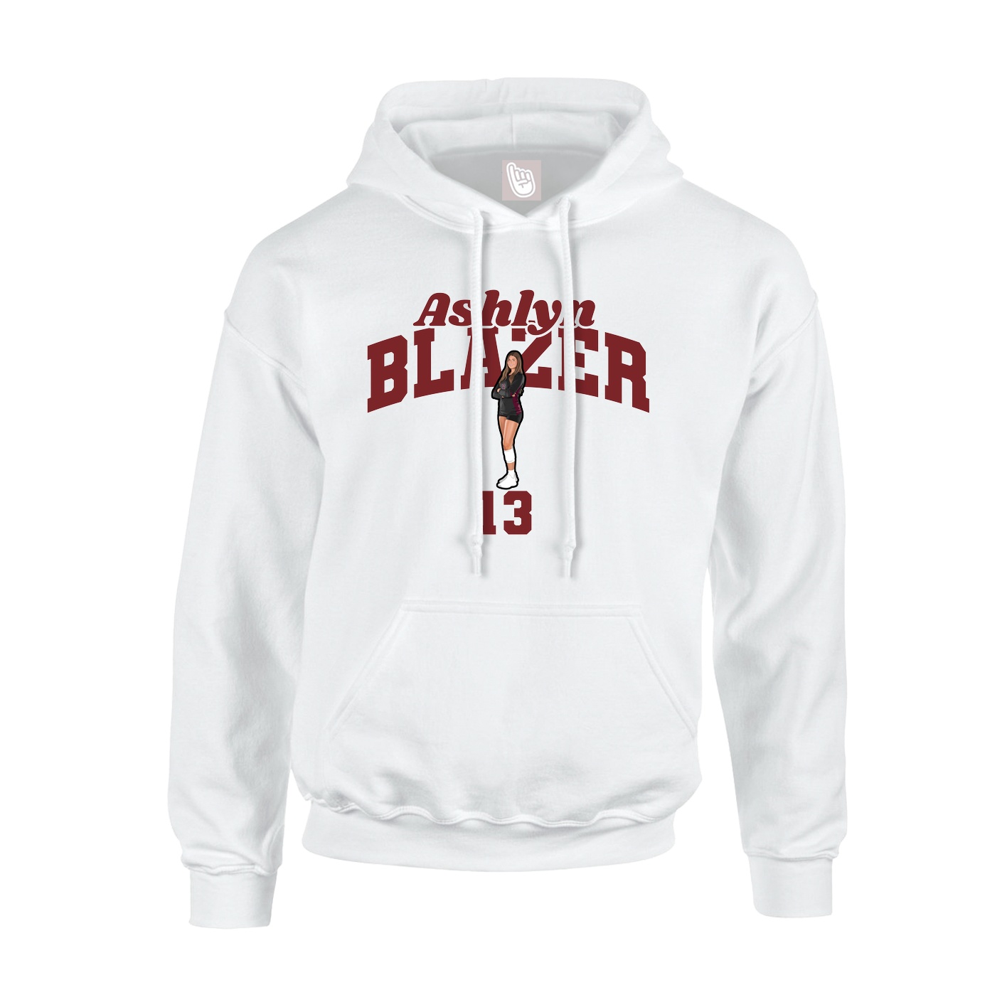 Youth Hoodie — Signature Arch in White
