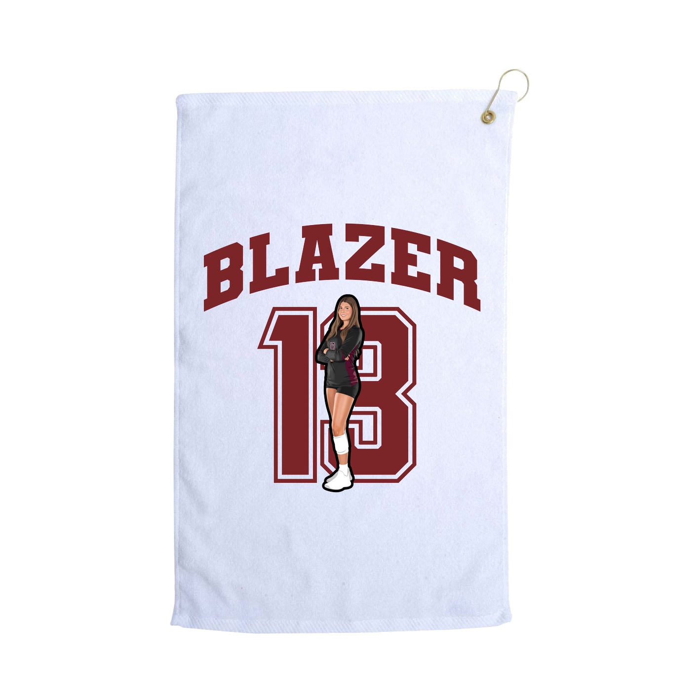 Golf Towel — Number in White