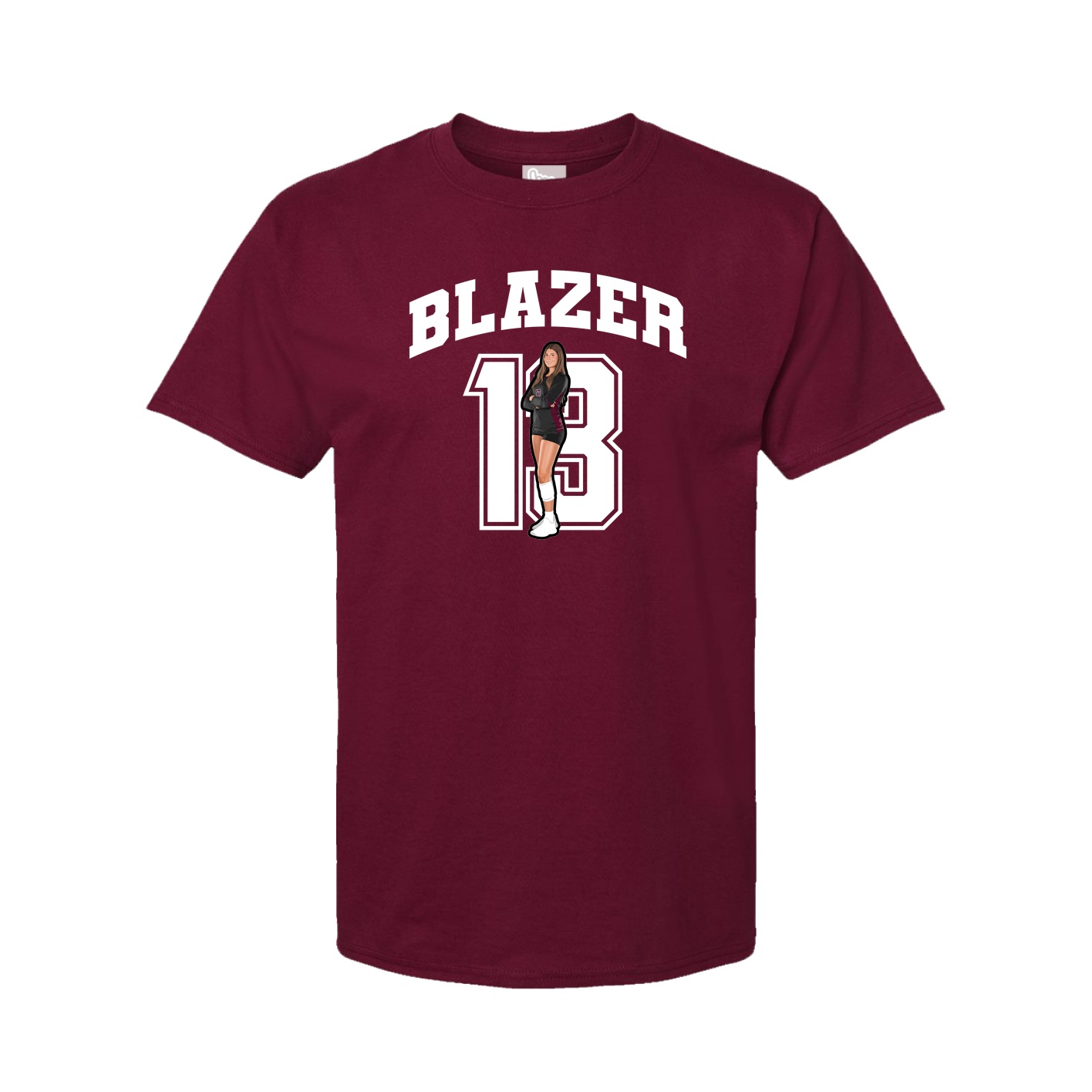 Youth Tee — Number in Cardinal