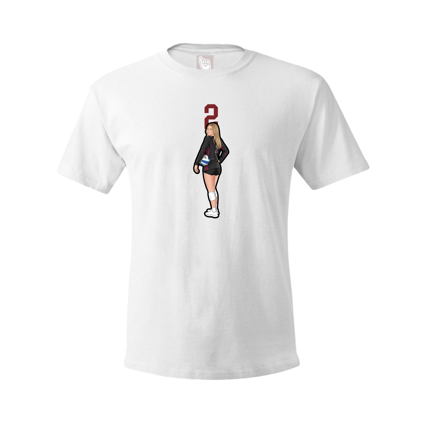 Youth Tee — Number Top in White