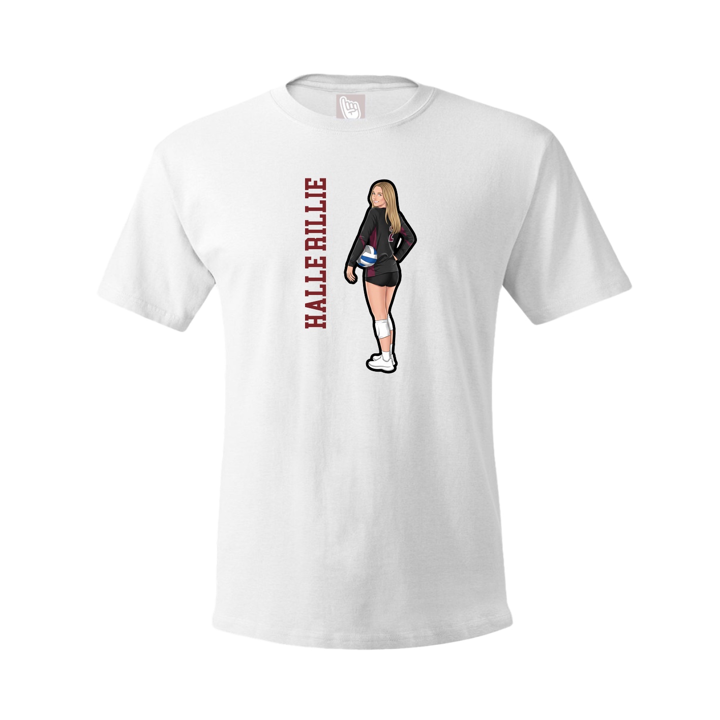 Tee — Name Vertical in White