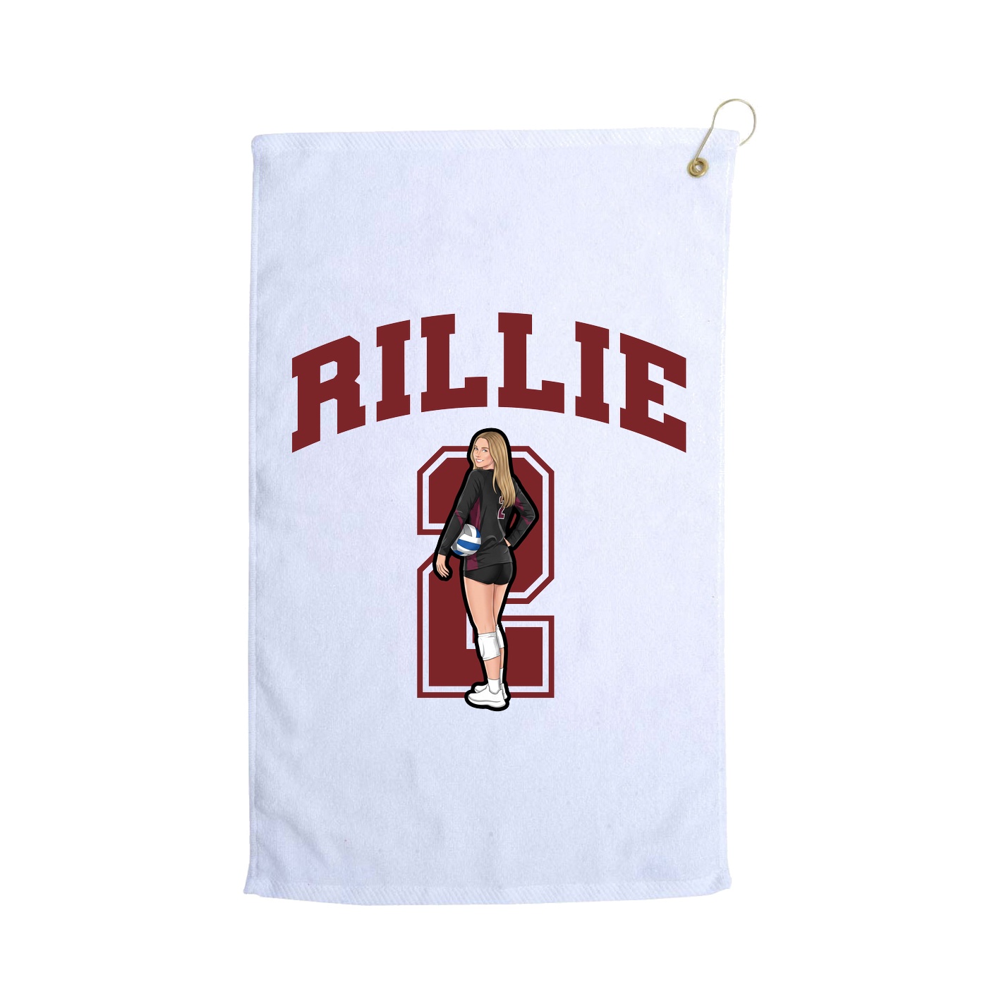 Golf Towel — Number in White
