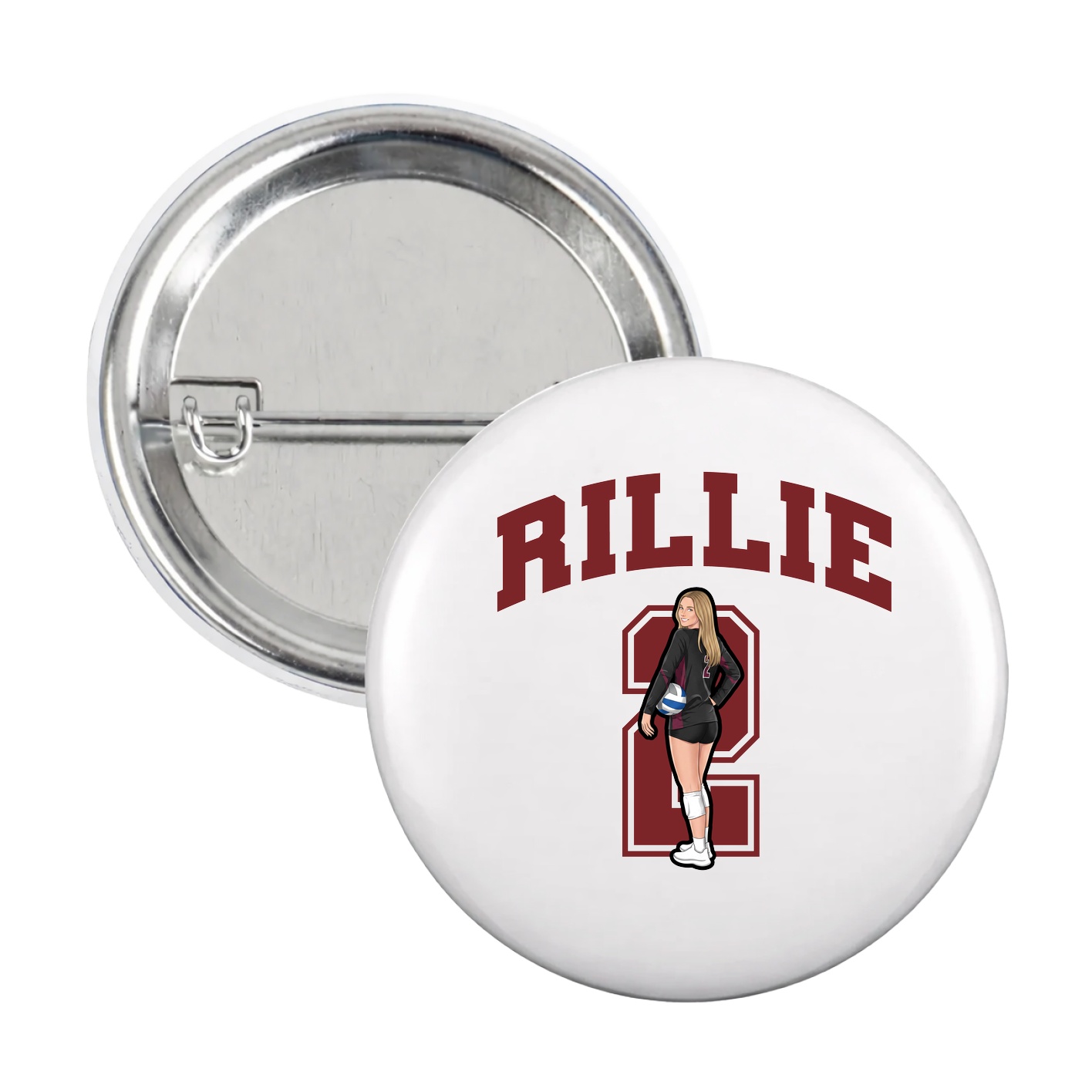 Game Day Button — Number in White