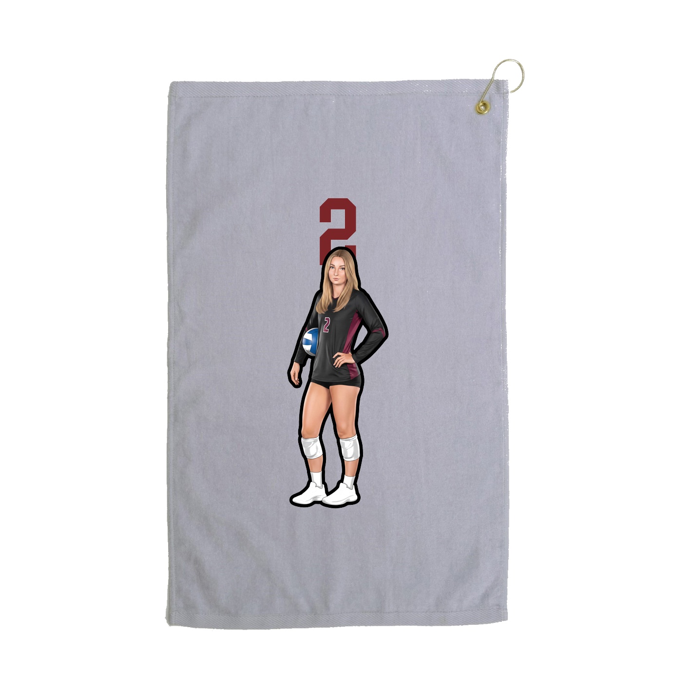 Golf Towel — Number Top in Grey