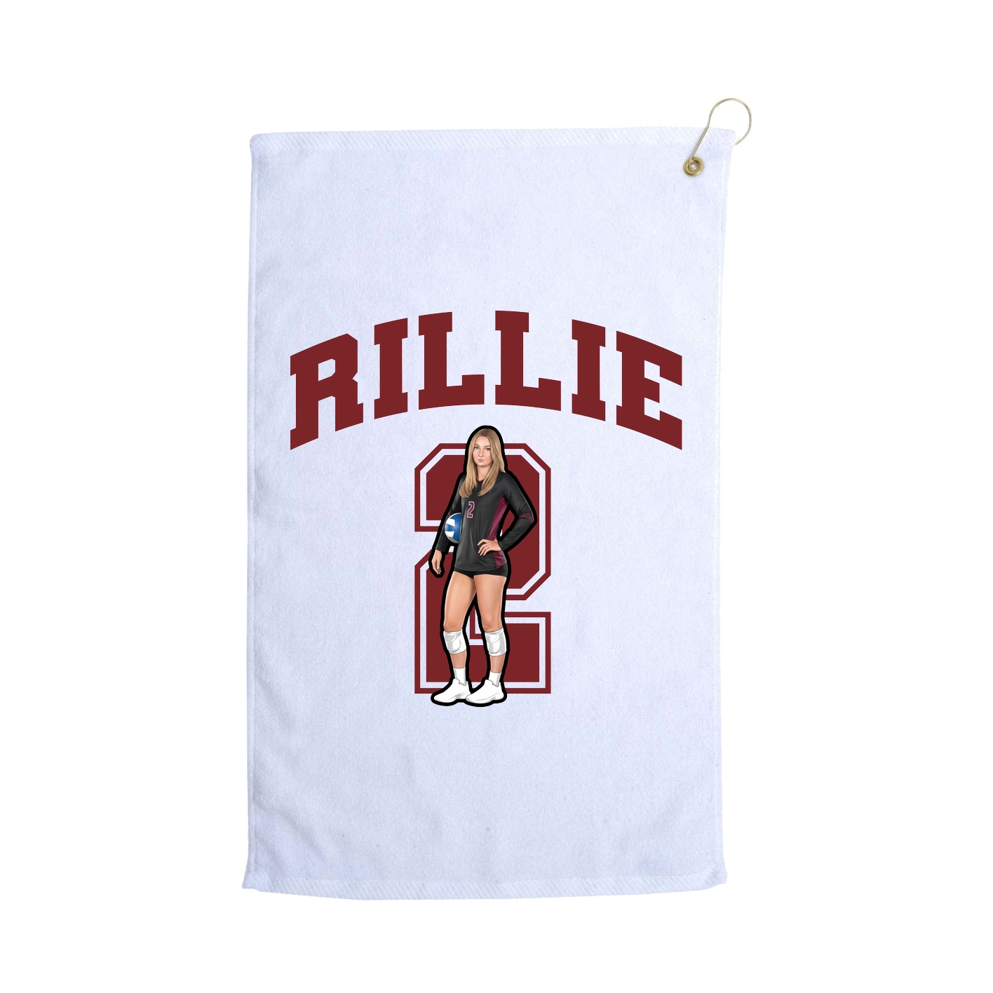 Golf Towel — Number in White