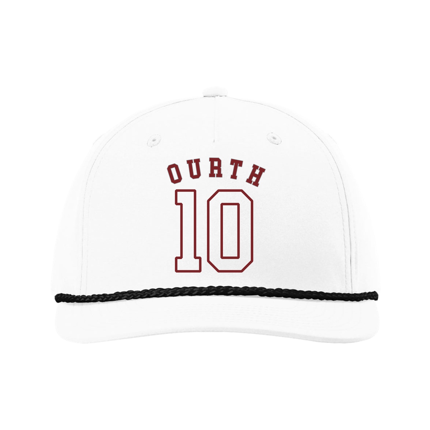 Five-Panel Classic Rope Cap — Shirsey Arch in White