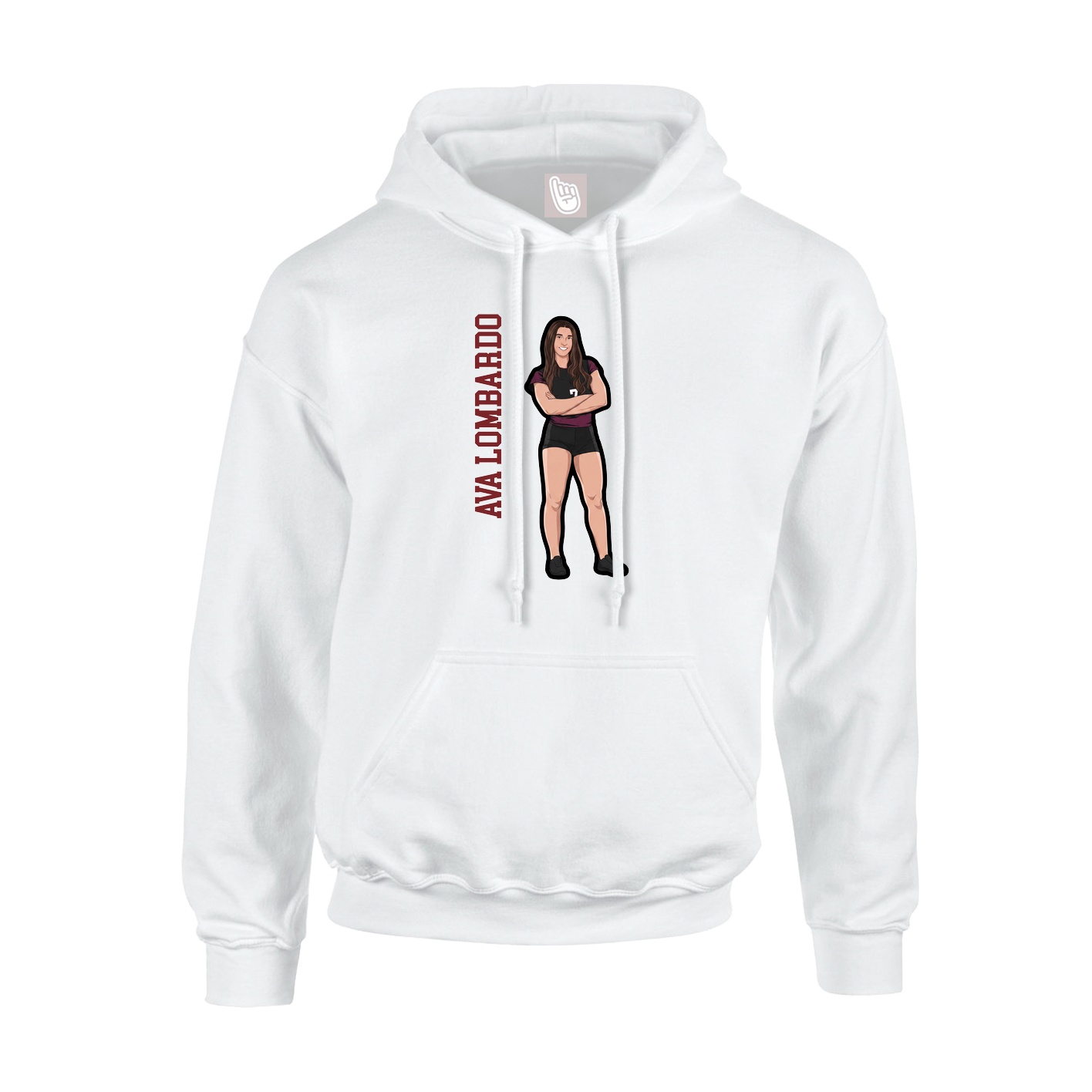 Hoodie — Name Vertical in White