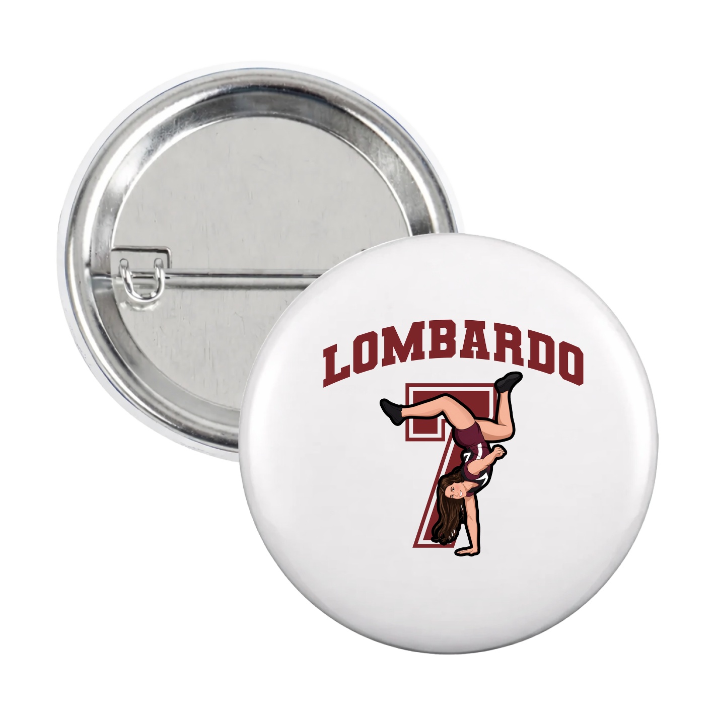 Game Day Button — Number in White