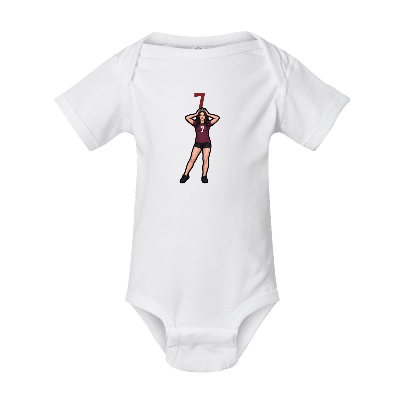 Baby Onesie — Number Top in White