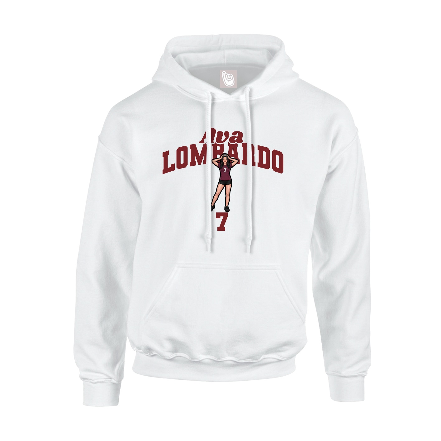 Youth Hoodie — Signature Arch in White