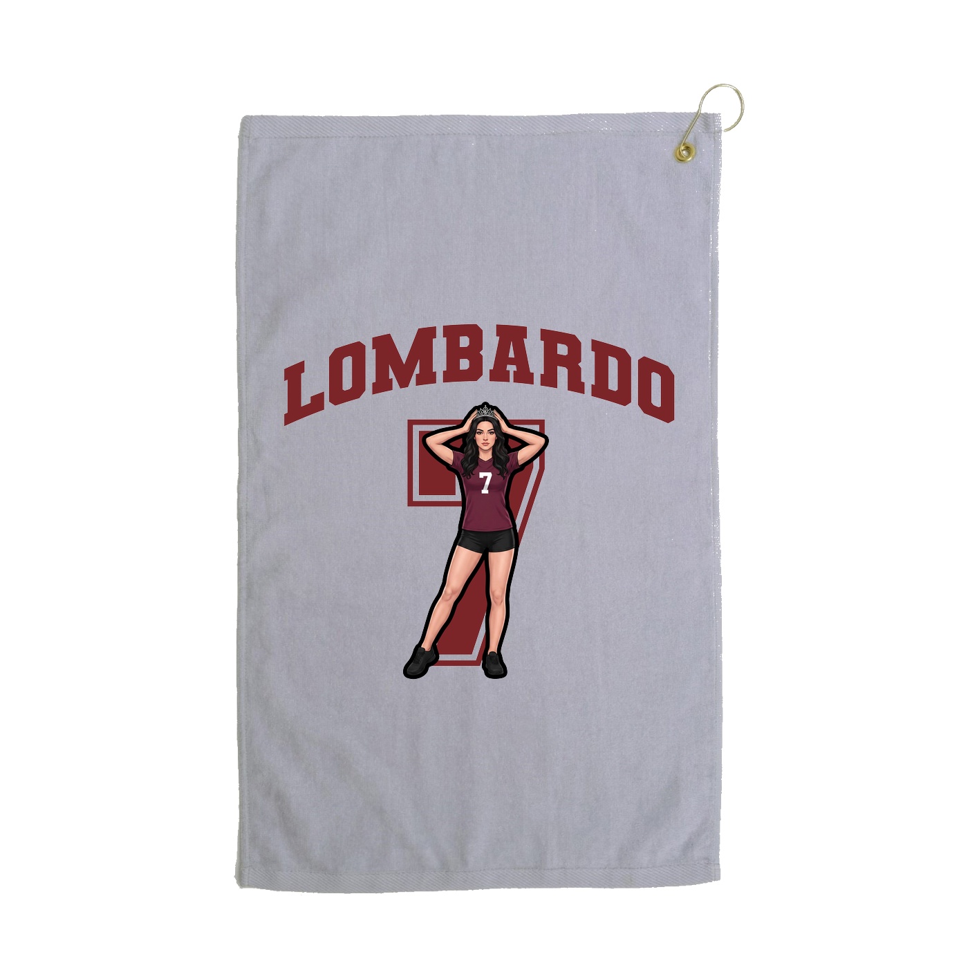Golf Towel — Number in Grey