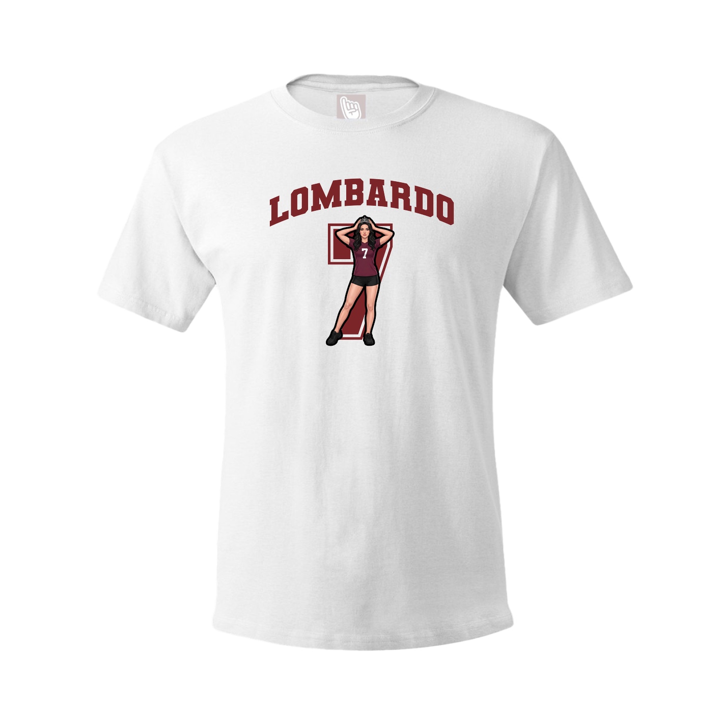 Youth Tee — Number in White