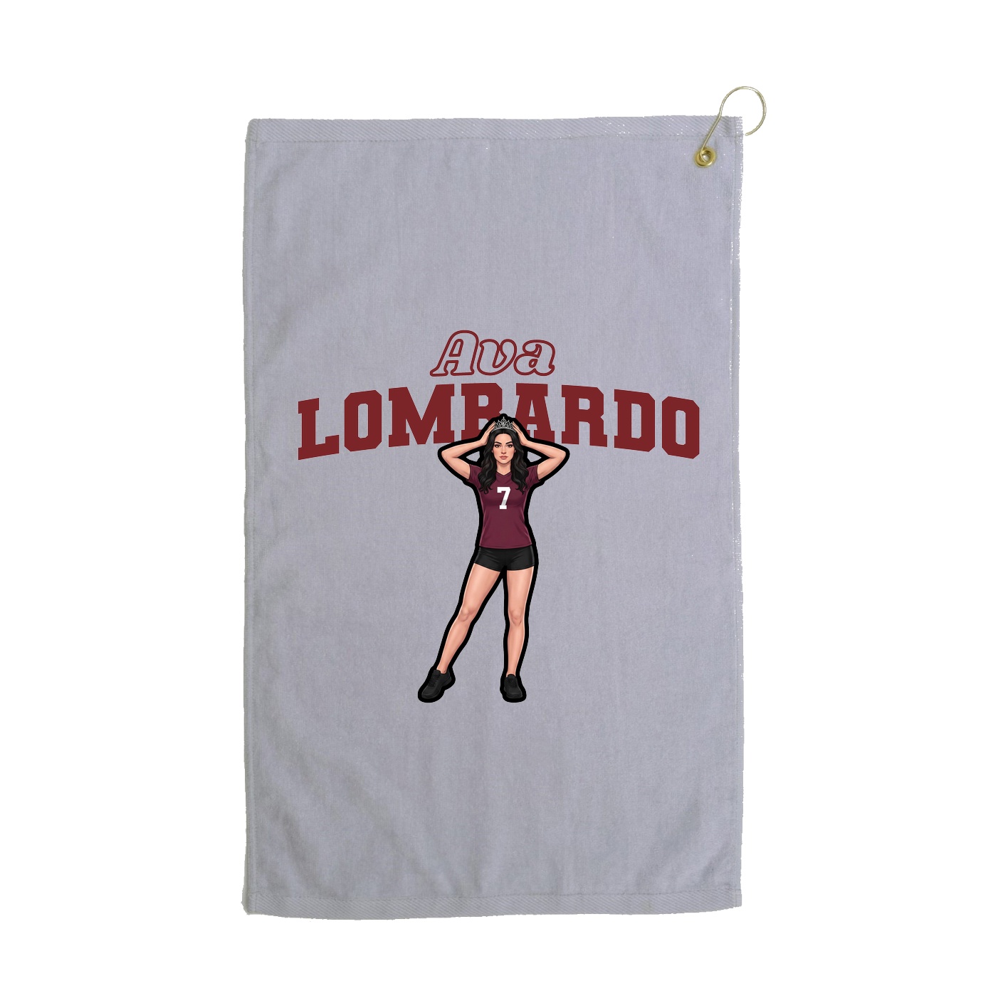 Golf Towel — Name Arch in Grey