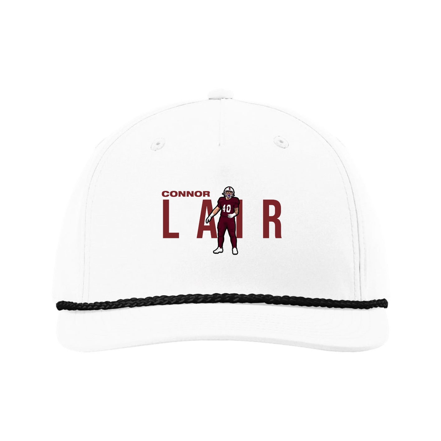 Five-Panel Classic Rope Cap — Player Name in White