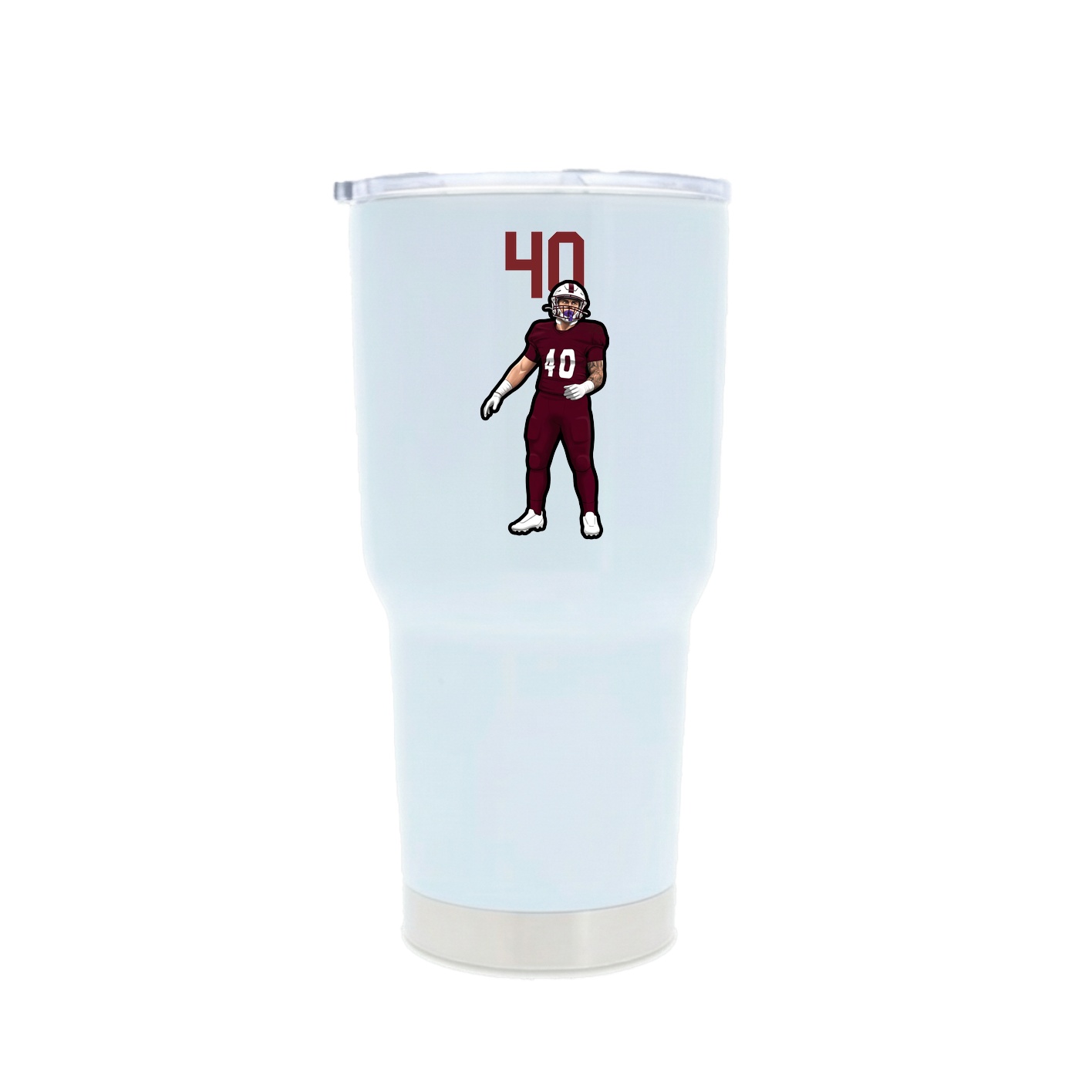 30oz Stainless Steel Tumbler — Number Top in White