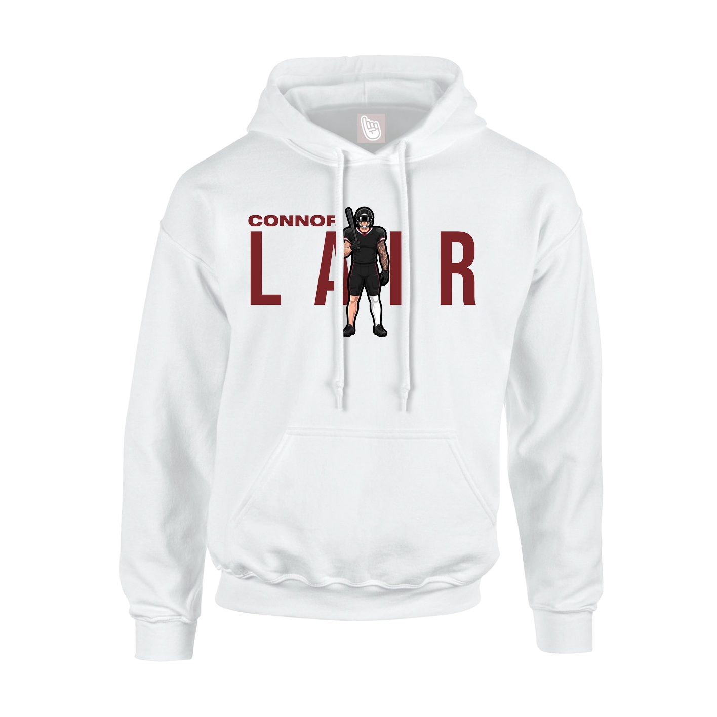 Youth Hoodie — Player Name in White