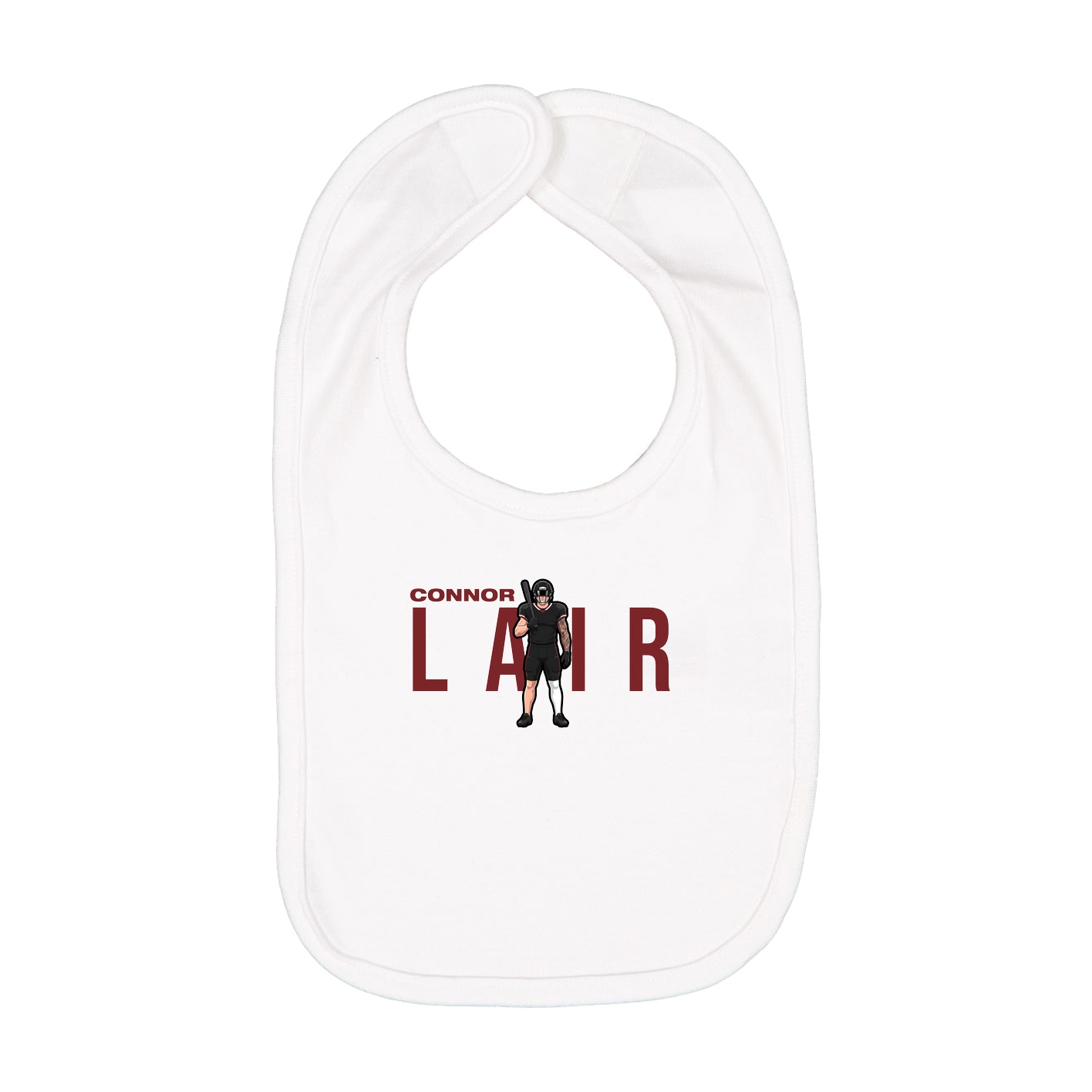 Infant Bib — Player Name in White