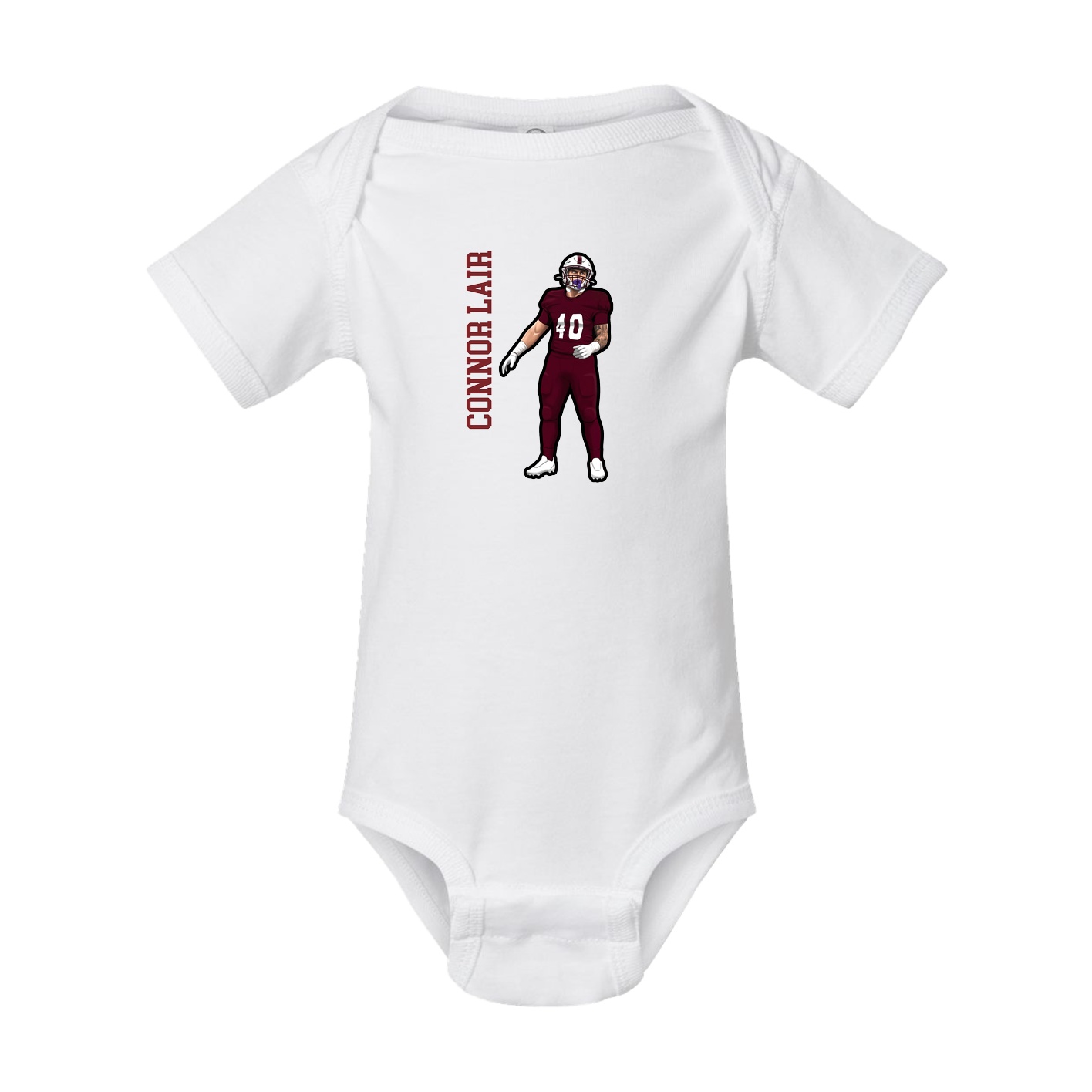 Baby Onesie — Name Vertical in White