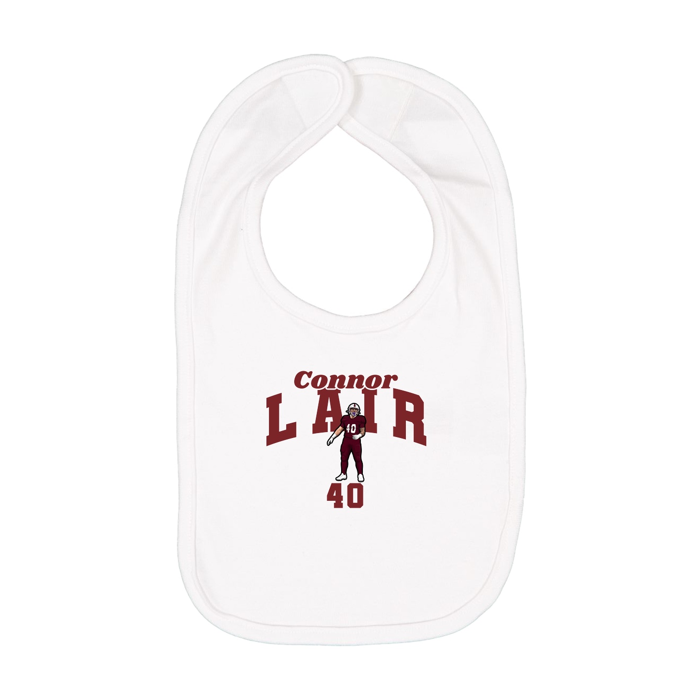 Infant Bib — Signature Arch in White