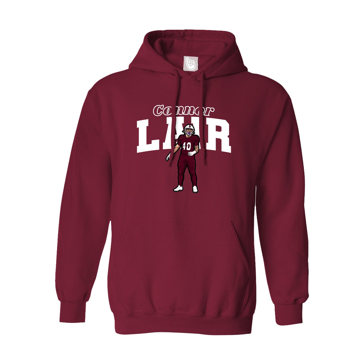 Hoodie — Name Arch in Cardinal