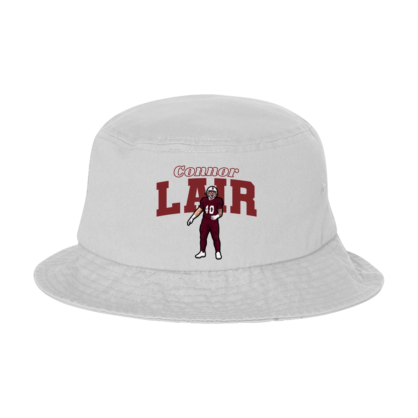 Bucket Cap — Name Arch in White