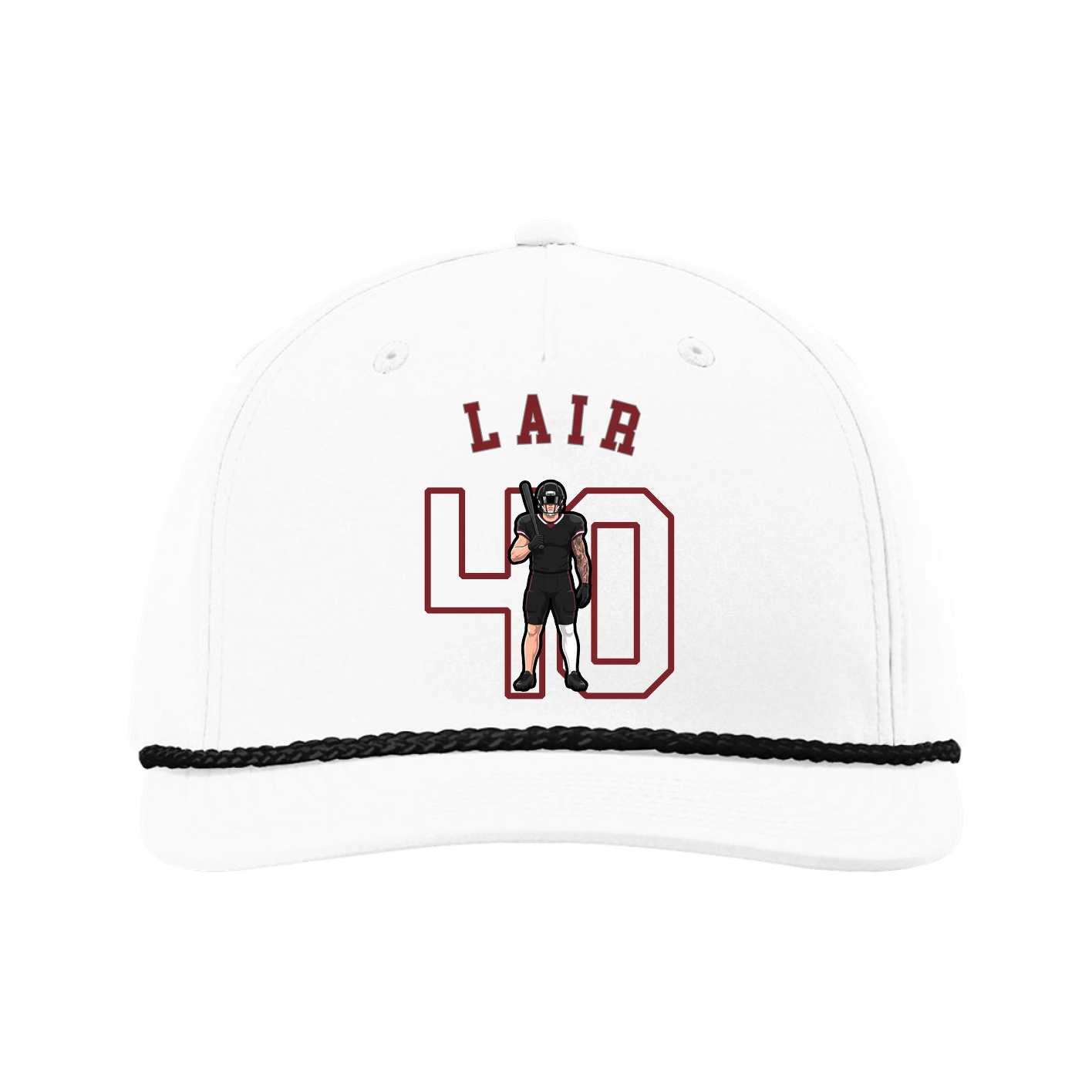 Five-Panel Classic Rope Cap — Shirsey Arch in White