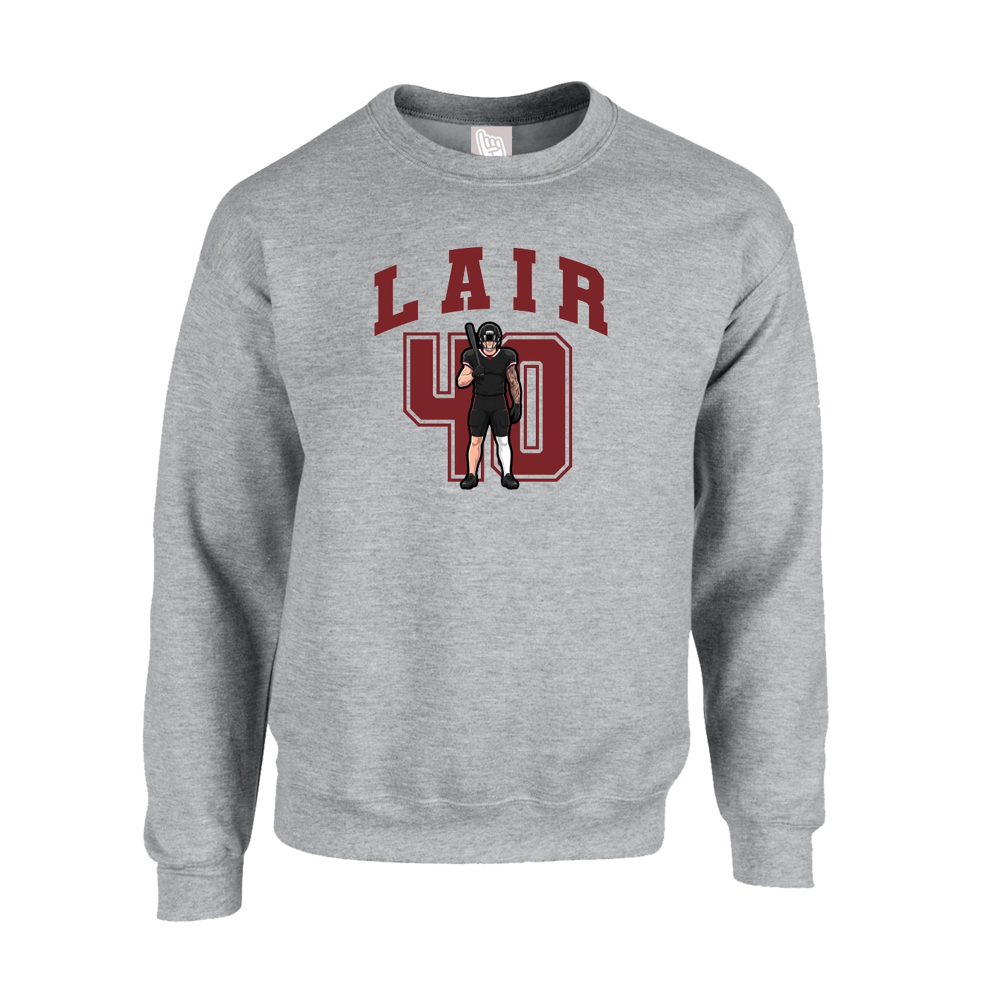 Fleece Crew — Number in Grey