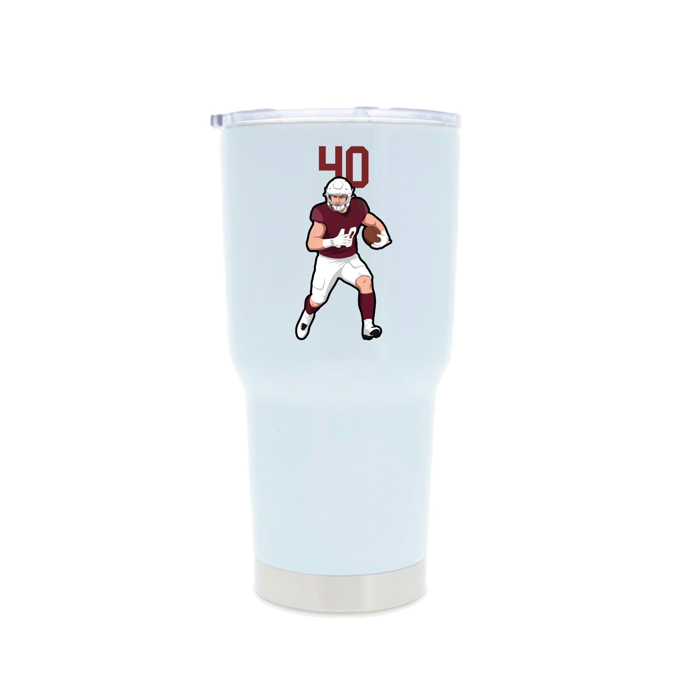 30oz Stainless Steel Tumbler — Number Top in White