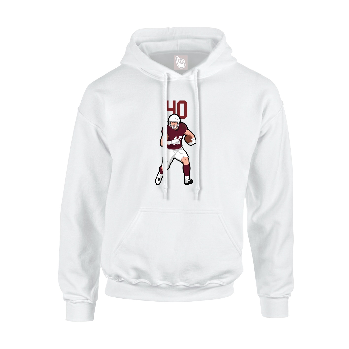 Youth Hoodie — Number Top in White