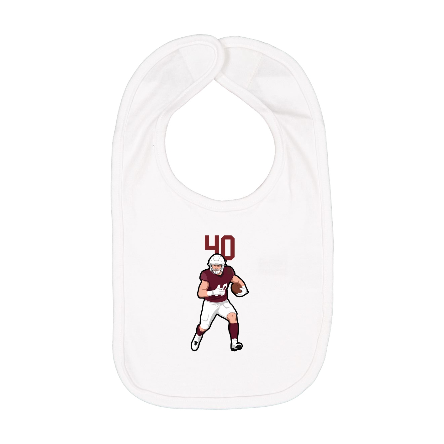 Infant Bib — Number Top in White