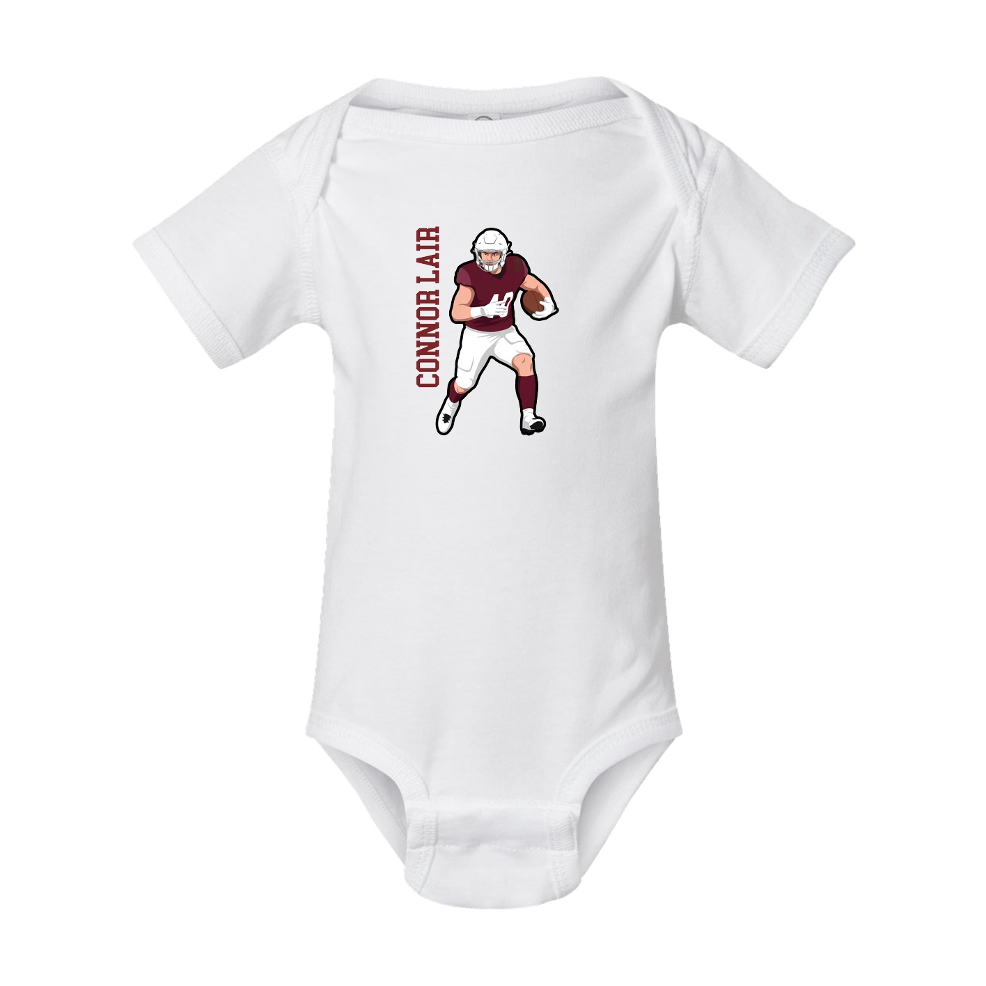 Baby Onesie — Name Vertical in White