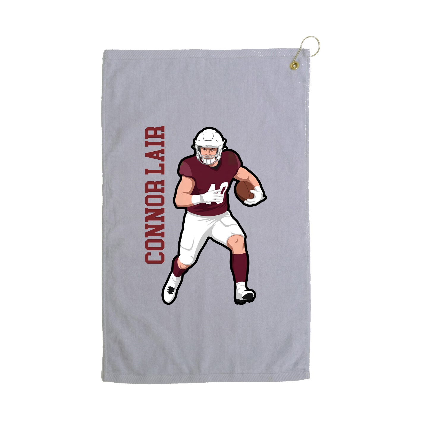 Golf Towel — Name Vertical in Grey
